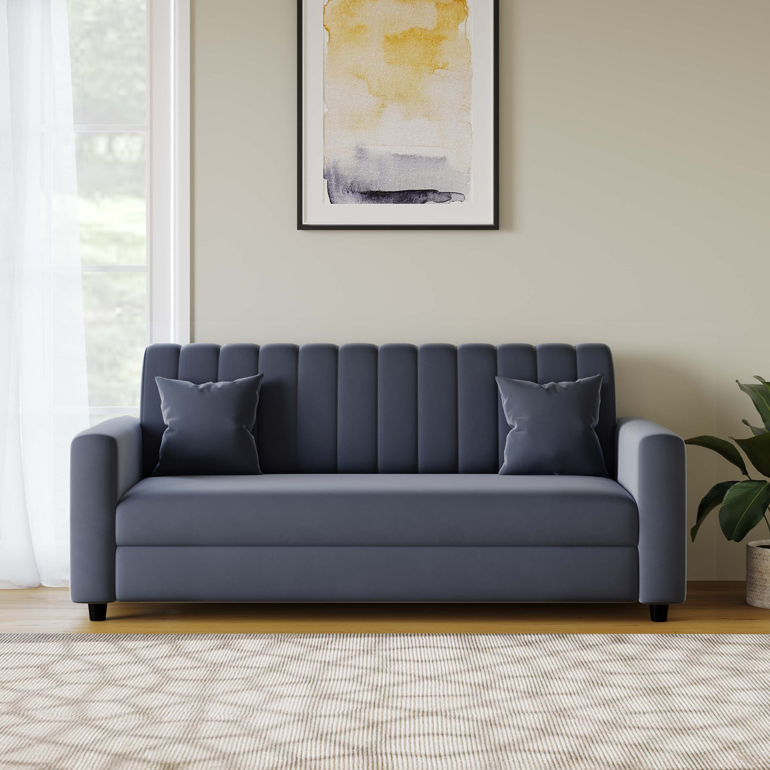 Image of RM HOME Luna Fabric 3 Seater Sofa