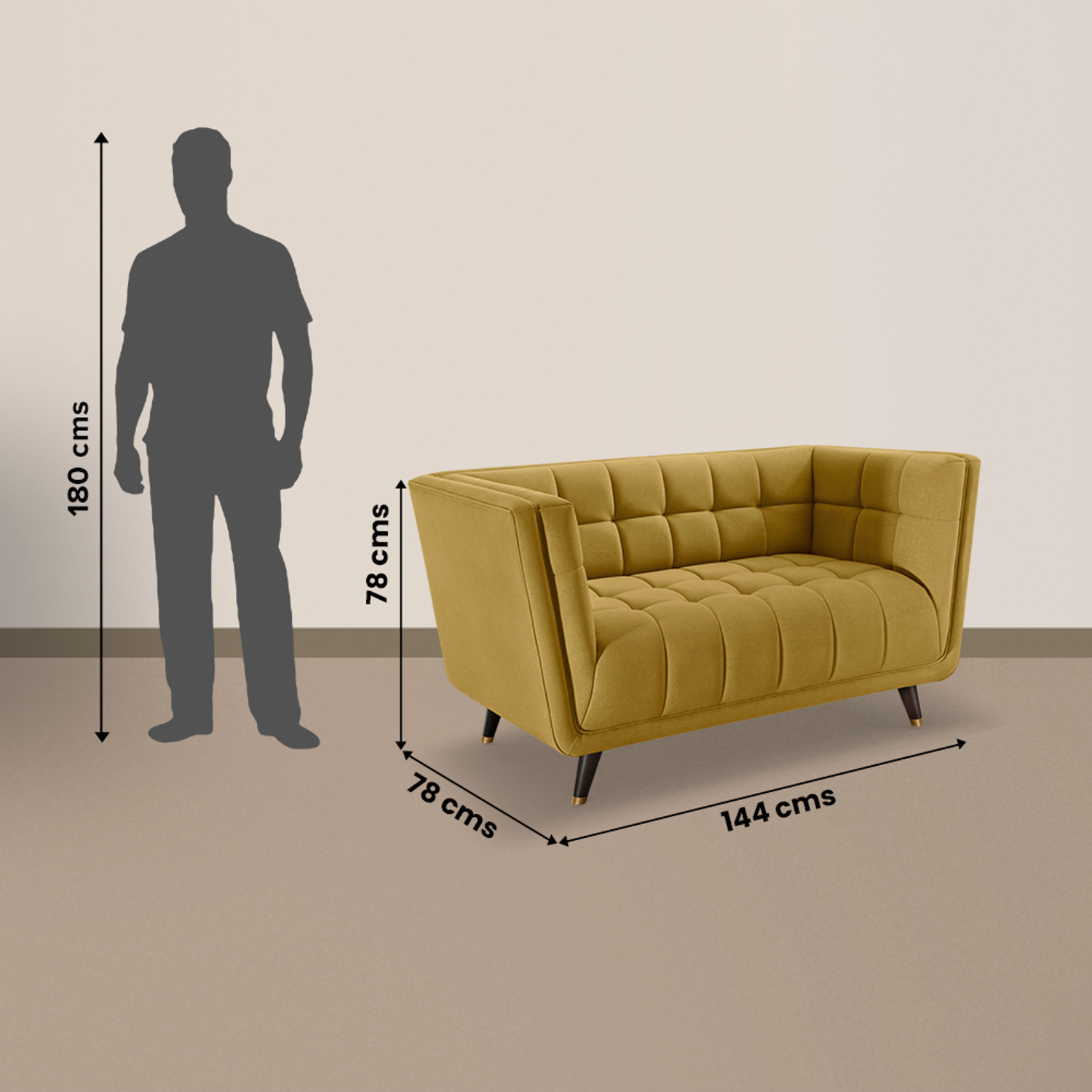 Image of Sleepyhead Bite Designed by Duroflex Fabric 2 Seater Sofa