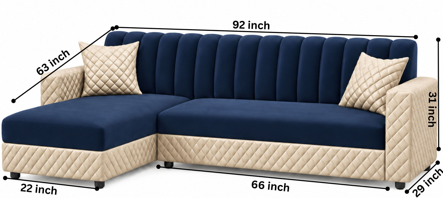 Image of WAKESURE Premium Quality Velvet Fabric 6 Seater Sofa
