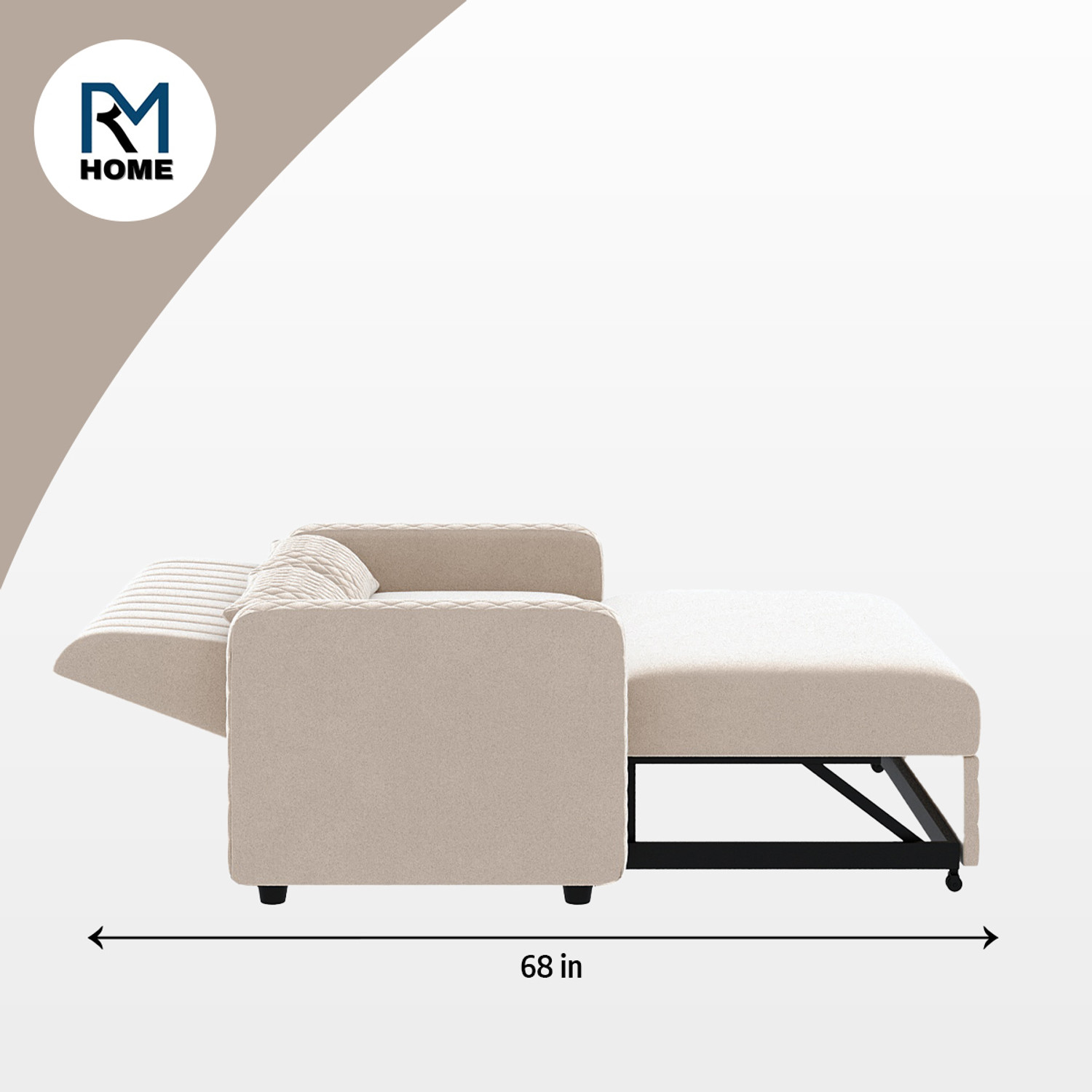 Image of RM HOME Oliver Cumbed Fabric 2 Seater Sofa