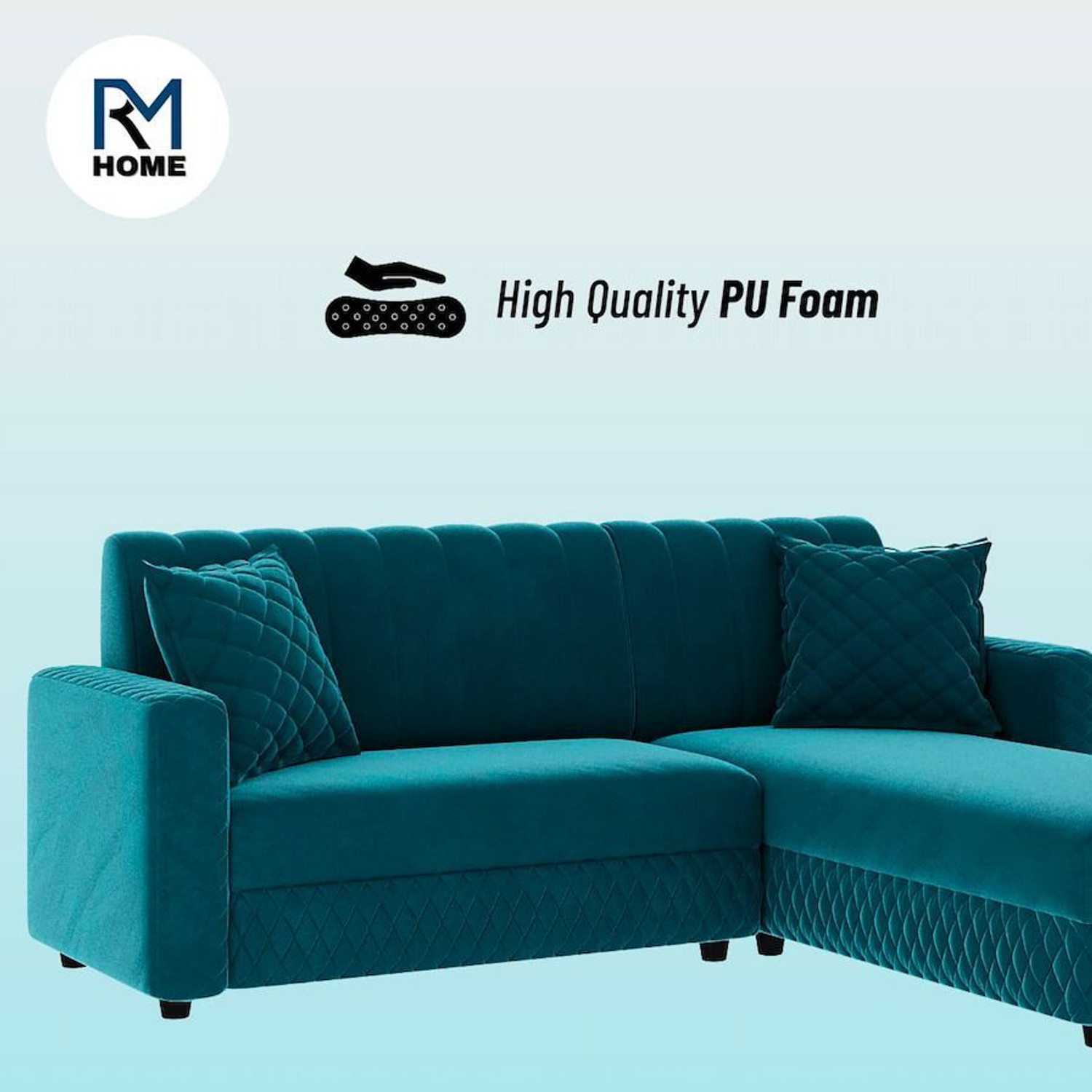 Image of RM HOME Oliver RHS Fabric 5 Seater Sofa