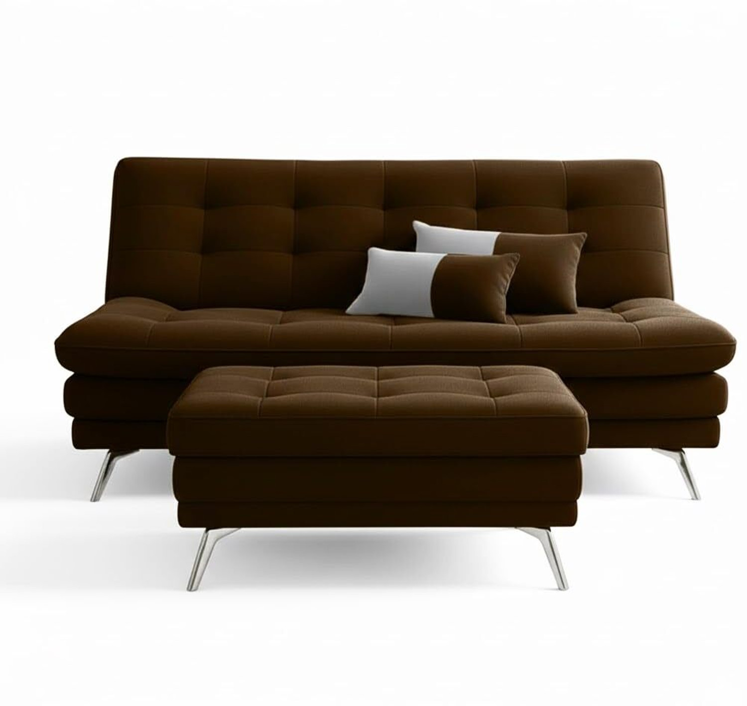 Image of FURNY sofa set for living room, modern sofa set design, wooden sofa set, luxury Fabric 3 Seater Sofa