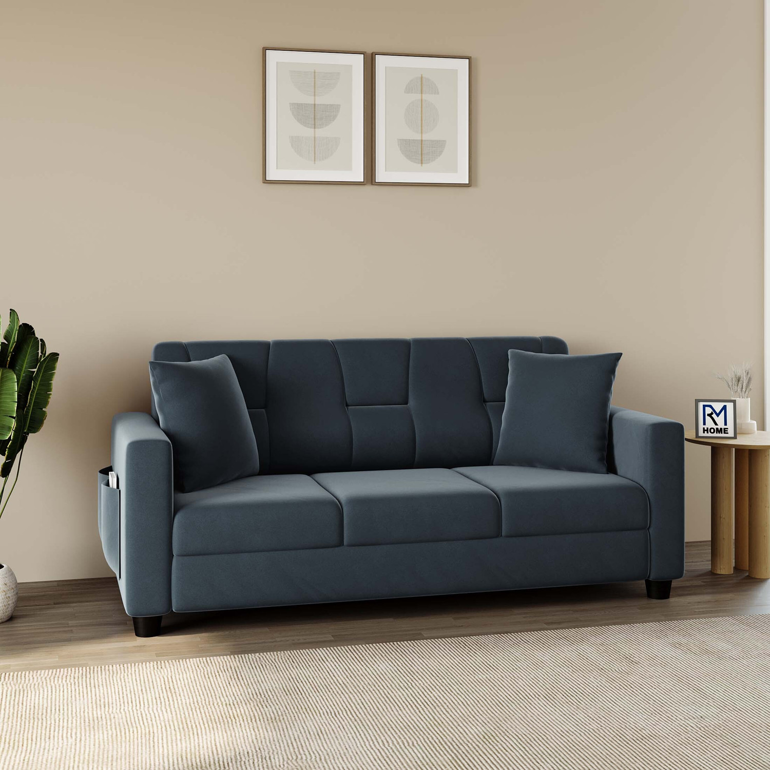Image of RM HOME Roman Fabric 3 Seater Sofa