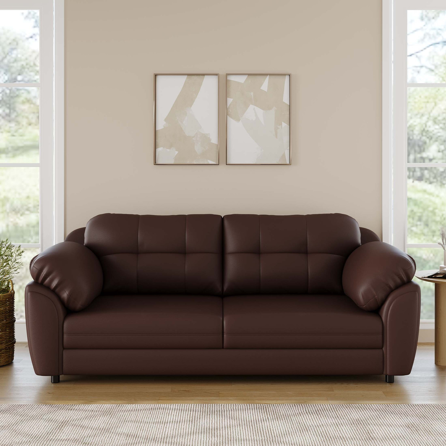 Image of Atharv Homes Arco Leatherette 3 Seater Sofa