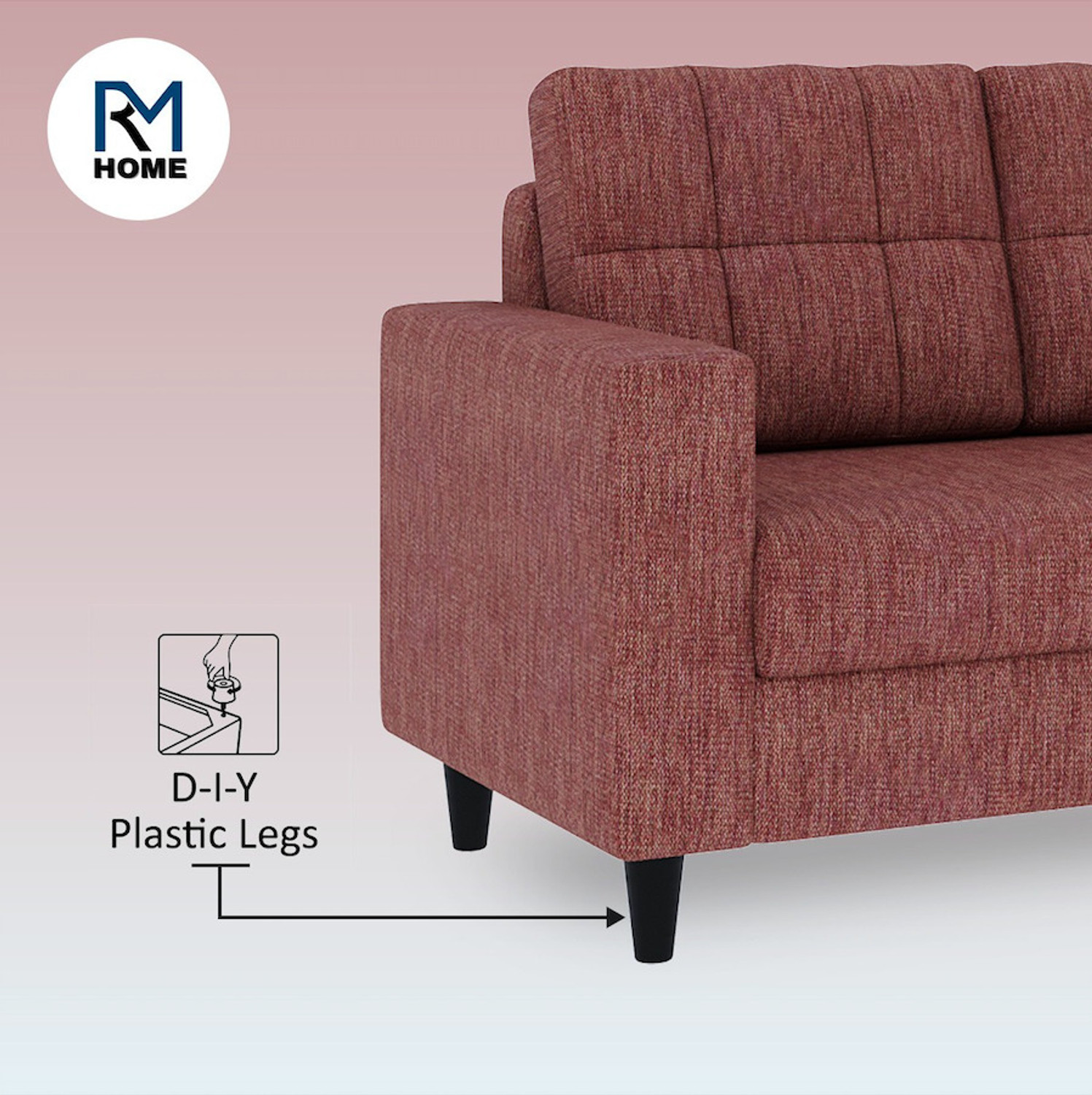 Image of RM HOME Gaura Molfino fabric for living room Fabric 3 Seater Sofa