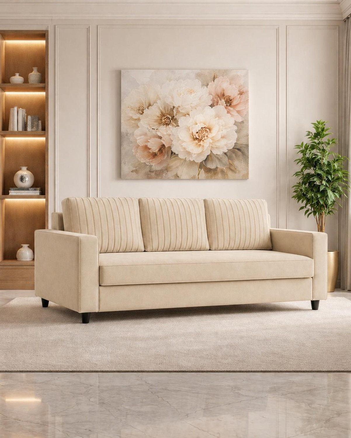 Image of Flipkart Perfect Homes Noha Fabric 3 Seater Sofa