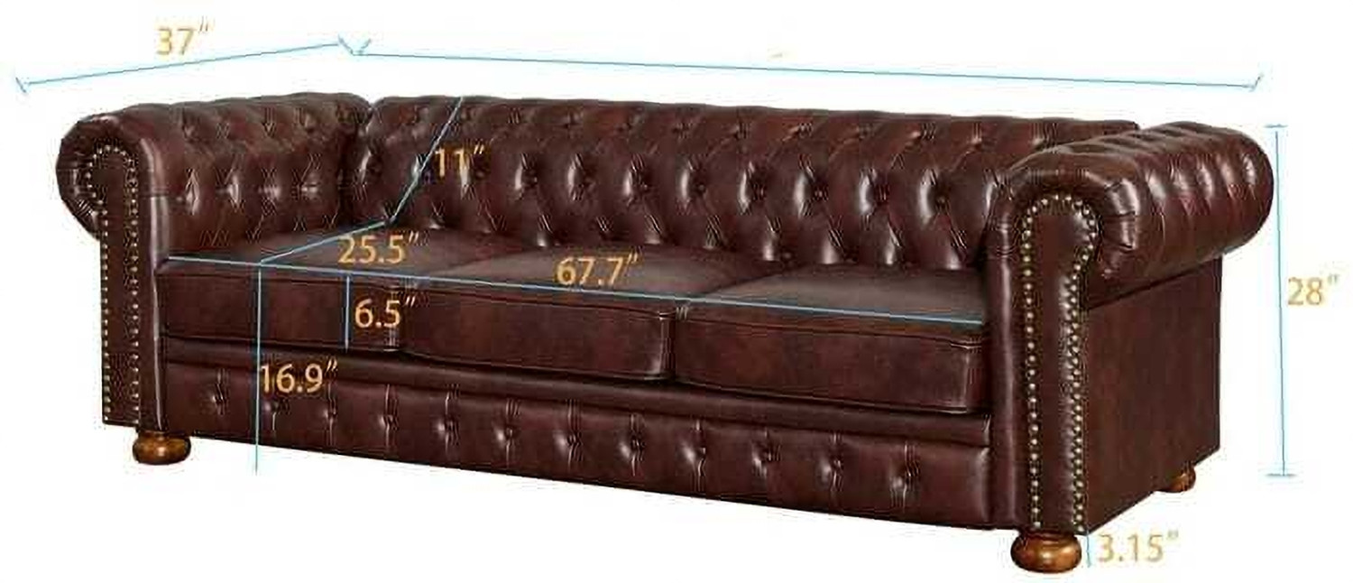 Image of Soul Light Art e60 Leatherette 3 Seater Sofa