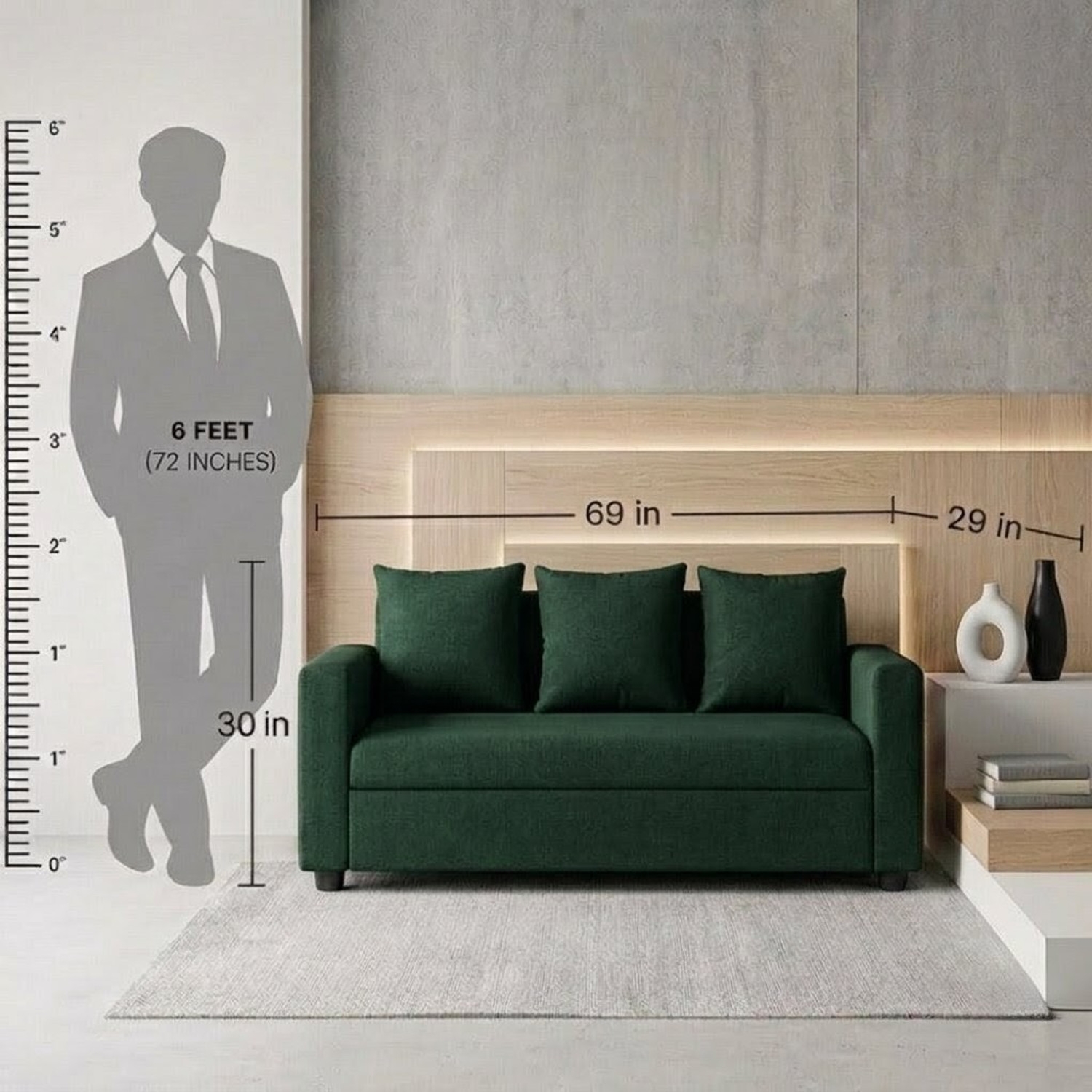 Image of Flipkart Perfect Homes Fabric 3 Seater Sofa