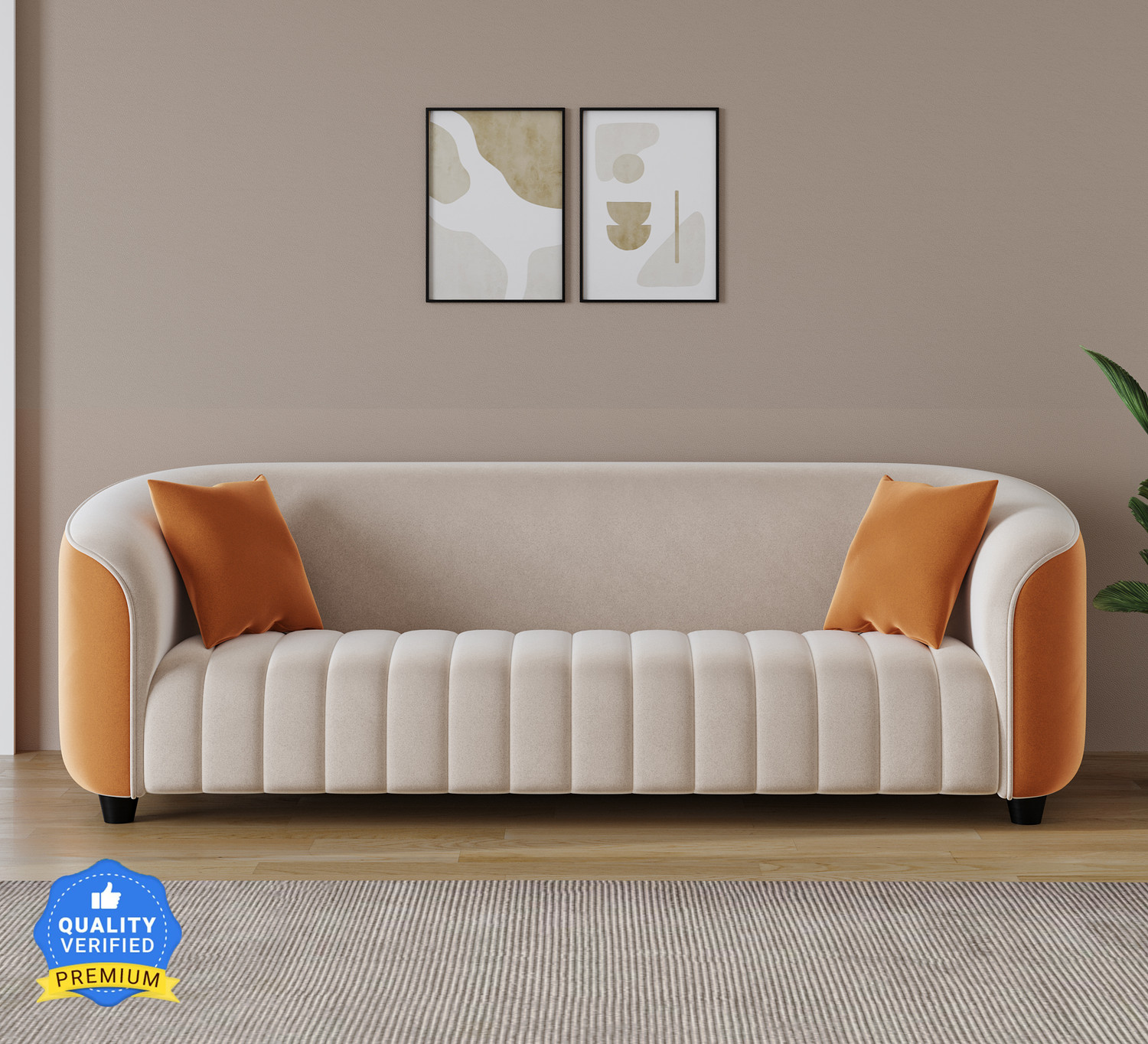 Image of CARLTON LONDON Carlton London Fabric 3 Seater Sofa