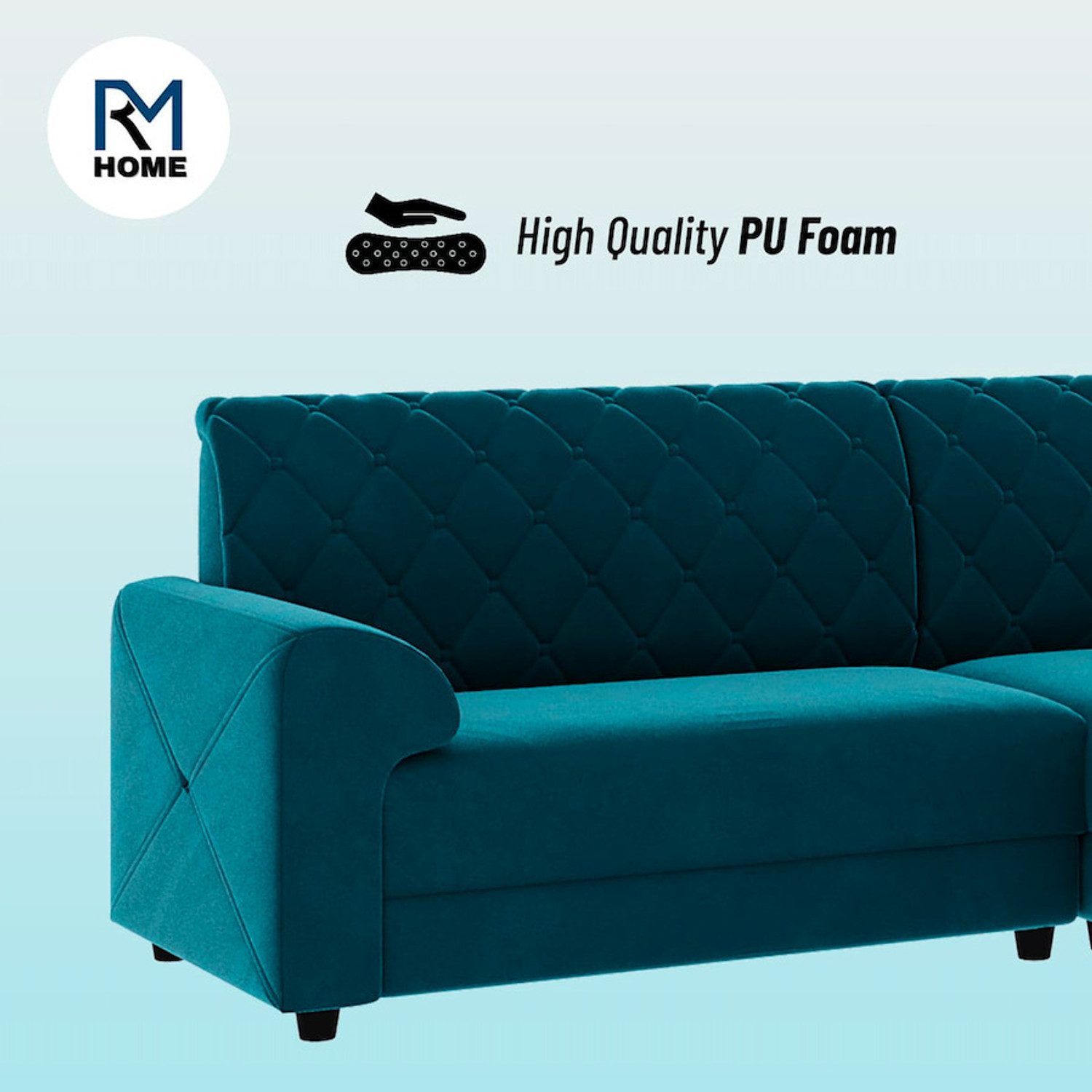 Image of RM HOME Murphy RHS Fabric 5 Seater Sofa