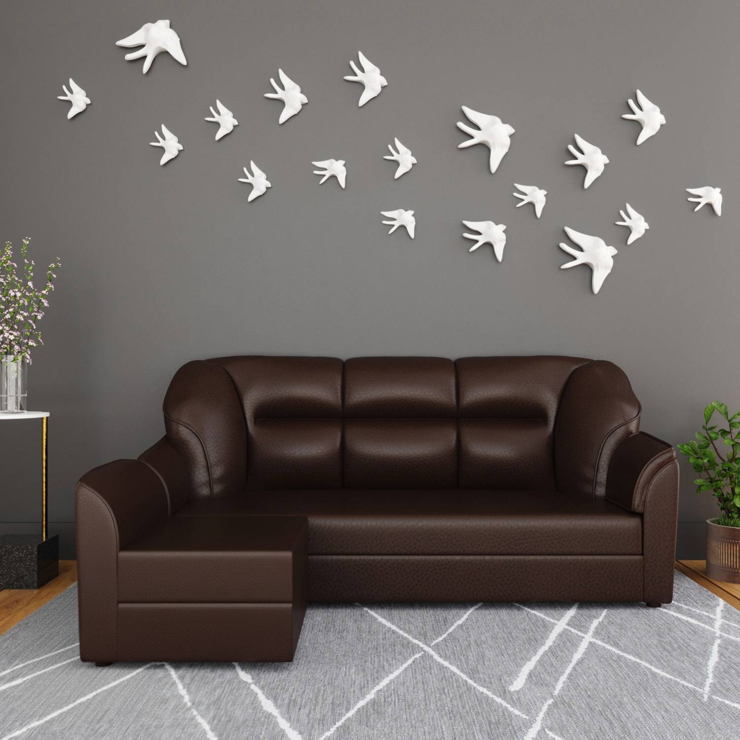 WESTIDO Leatherette 4 Seater  Sofa