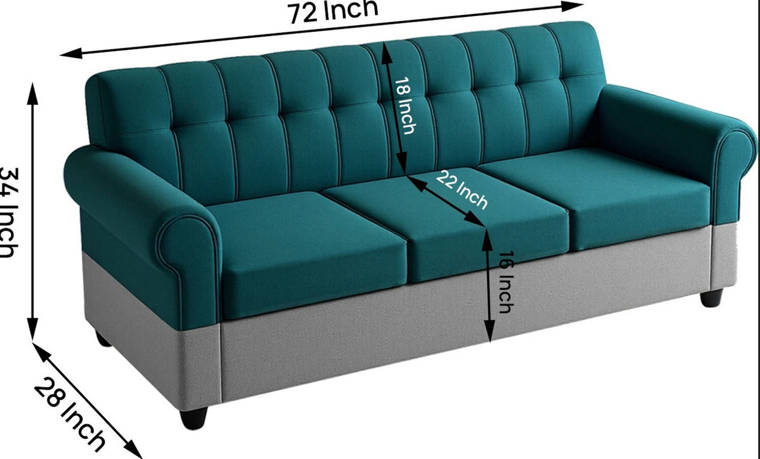Image of Flipkart Perfect Homes Rapid Quality l Living room Sofa l Jute Fabric 3 Seater Sofa