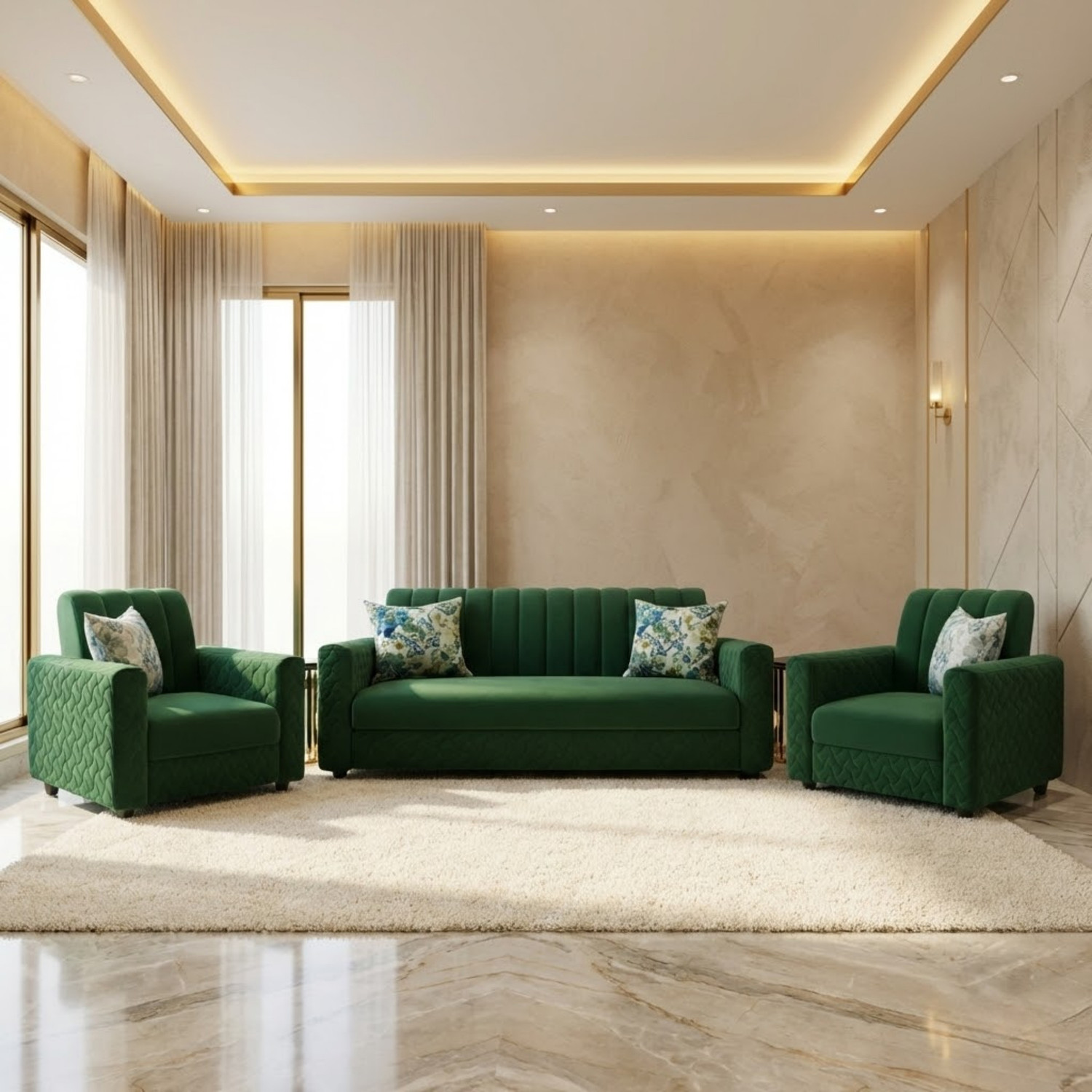 Image of WAKESURE Fabric 5 Seater Sofa