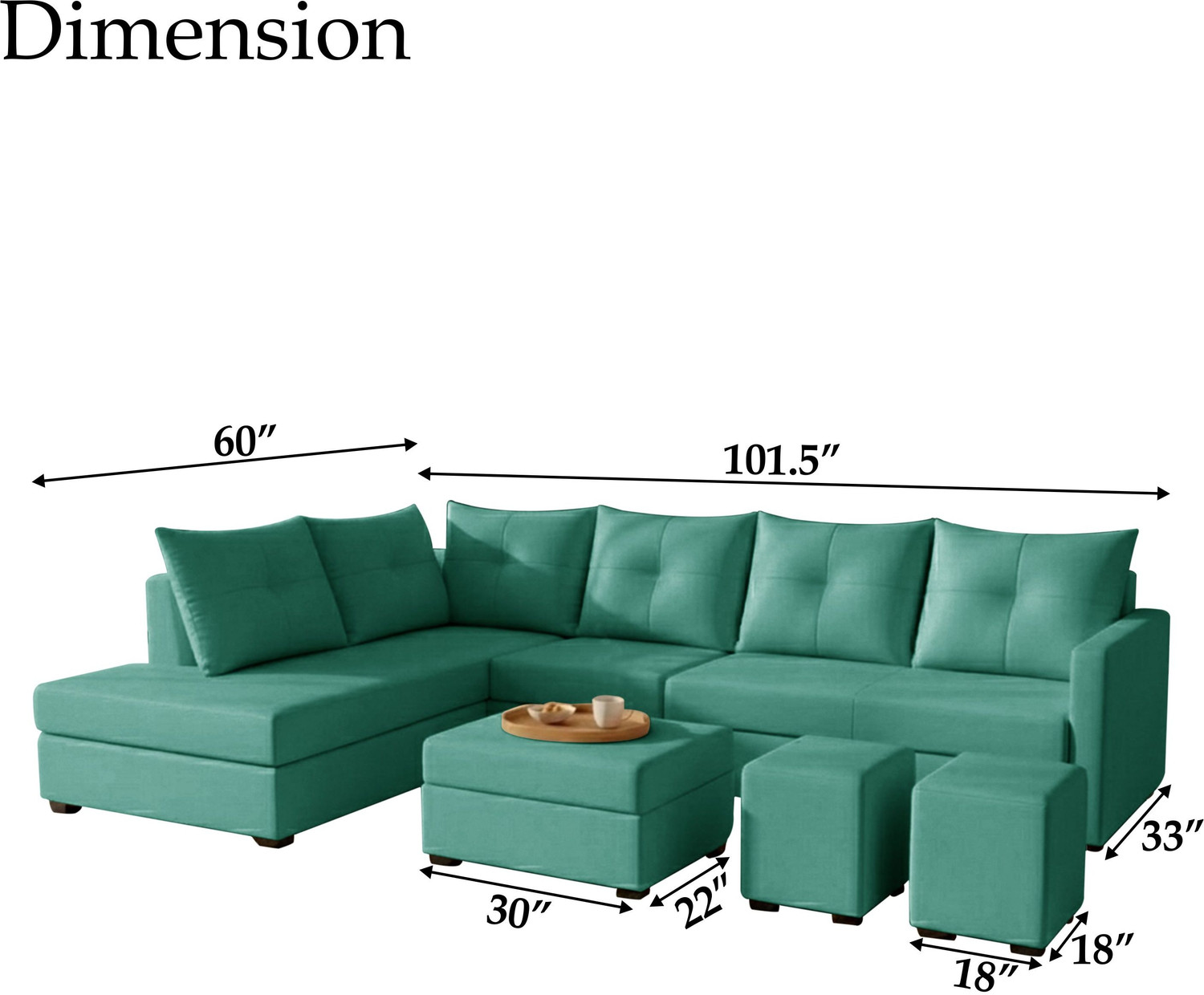 Image of Flipkart Perfect Homes SOFEE Fabric 8 Seater Sofa
