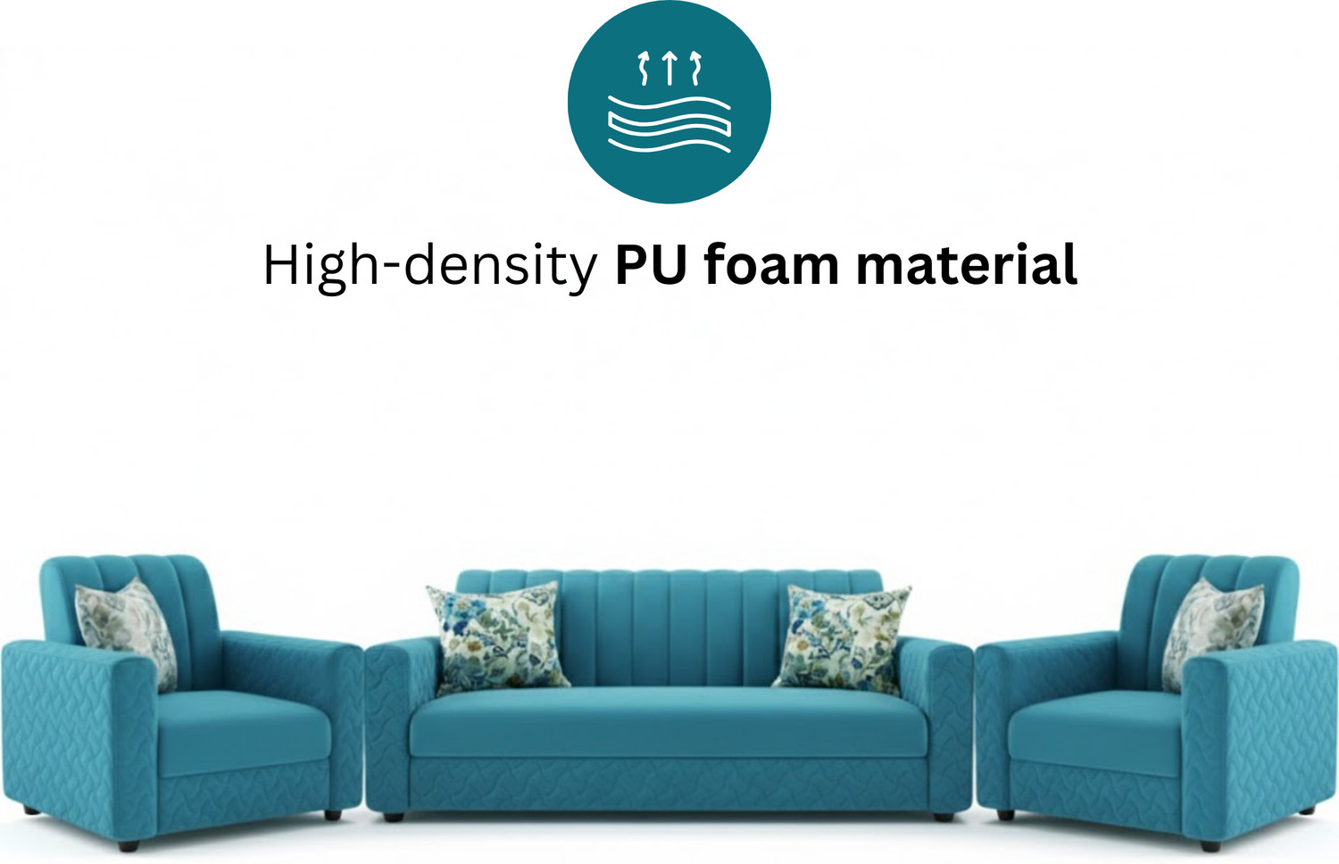 Image of WAKESURE Premium Quality 3+1+1 Velvet Fabric 5 Seater Sofa