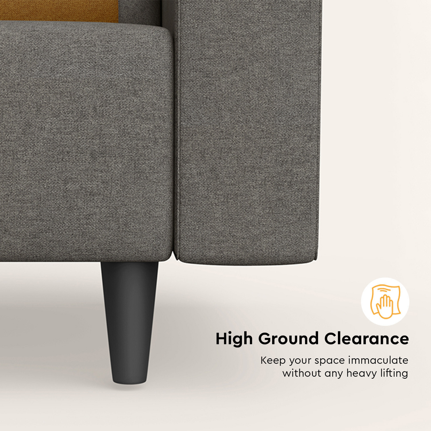 Image of Interio by Godrej Windle Fabric 3 Seater Sofa