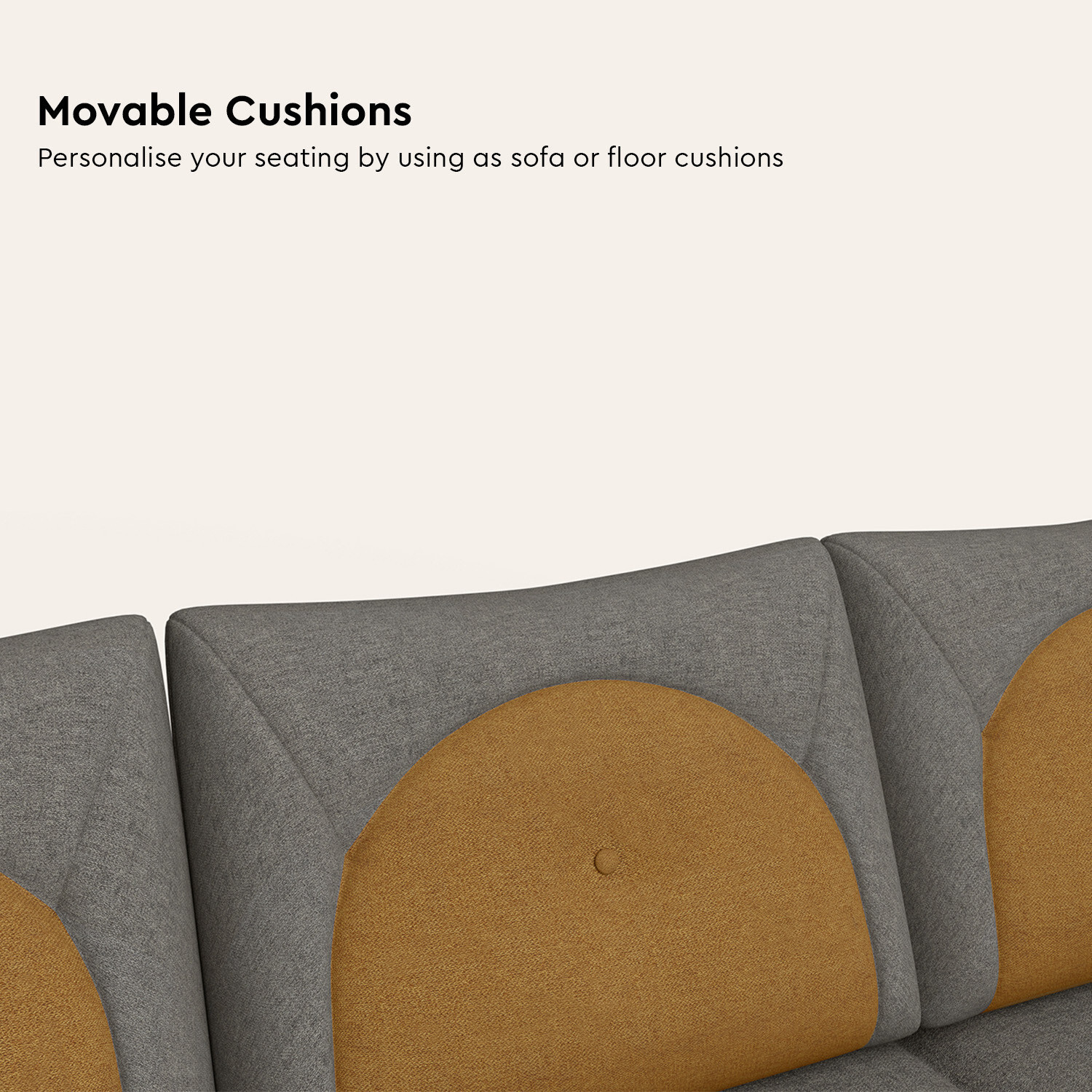 Image of Interio by Godrej Windle Fabric 3 Seater Sofa