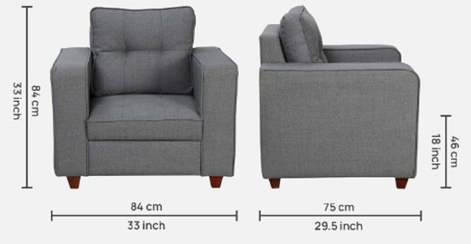 Image of Flipkart Perfect Homes Kaiyo Fabric 1 Seater Sofa