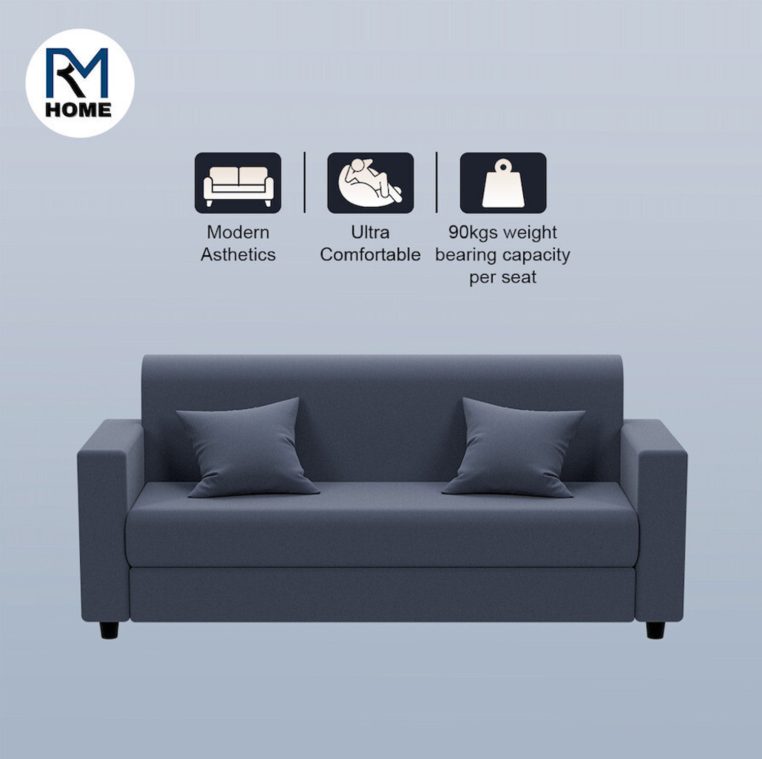 Image of RM HOME Novam Fabric 3 Seater Sofa