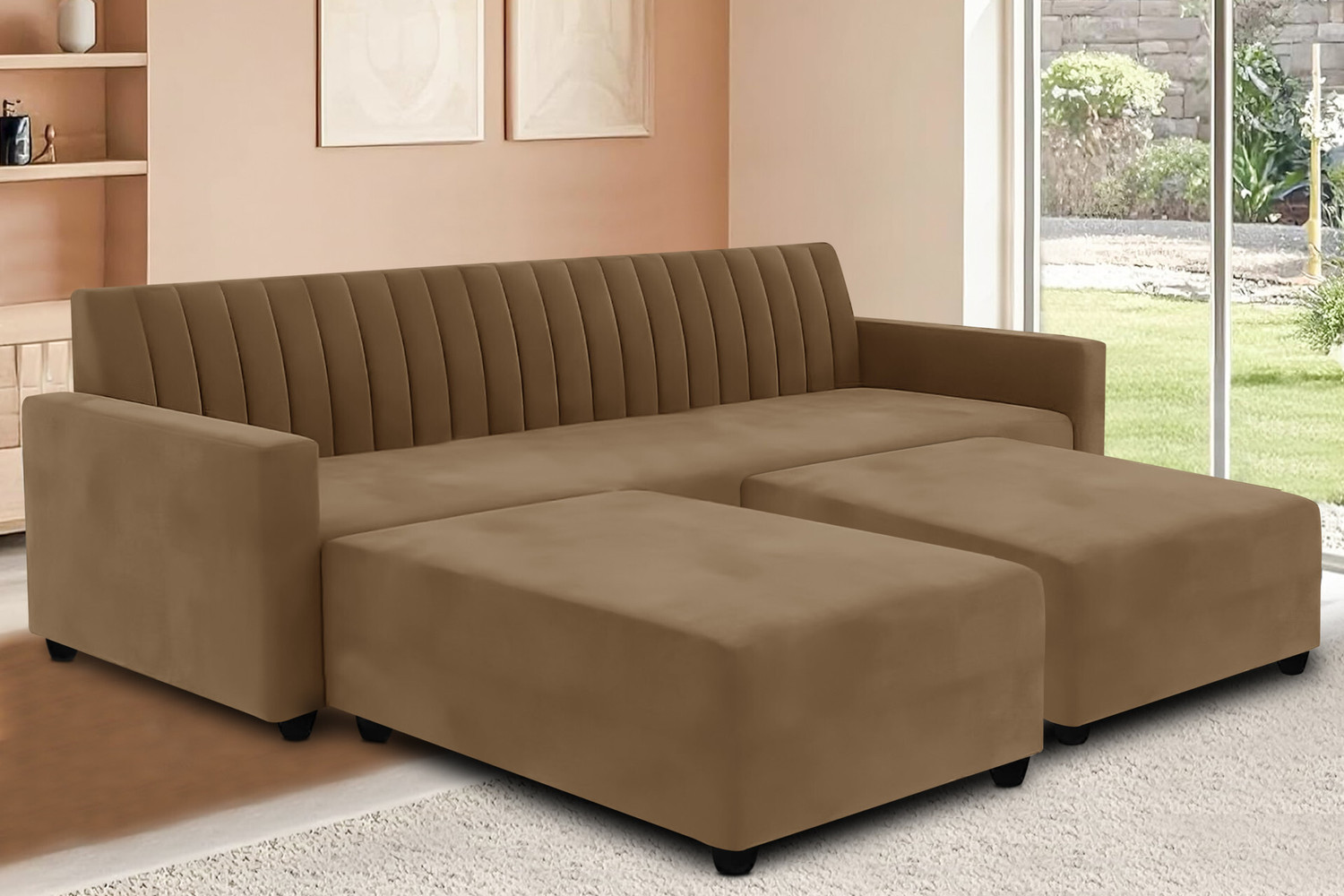 Image of Dr Smith with Two Lounger Fabric 5 Seater Sofa