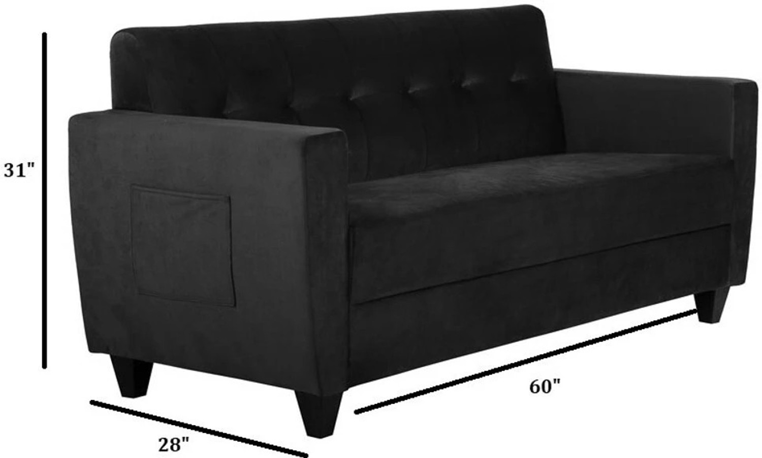 Image of LIVEWELL Premium Quality Velvet Fabric 3 Seater Sofa
