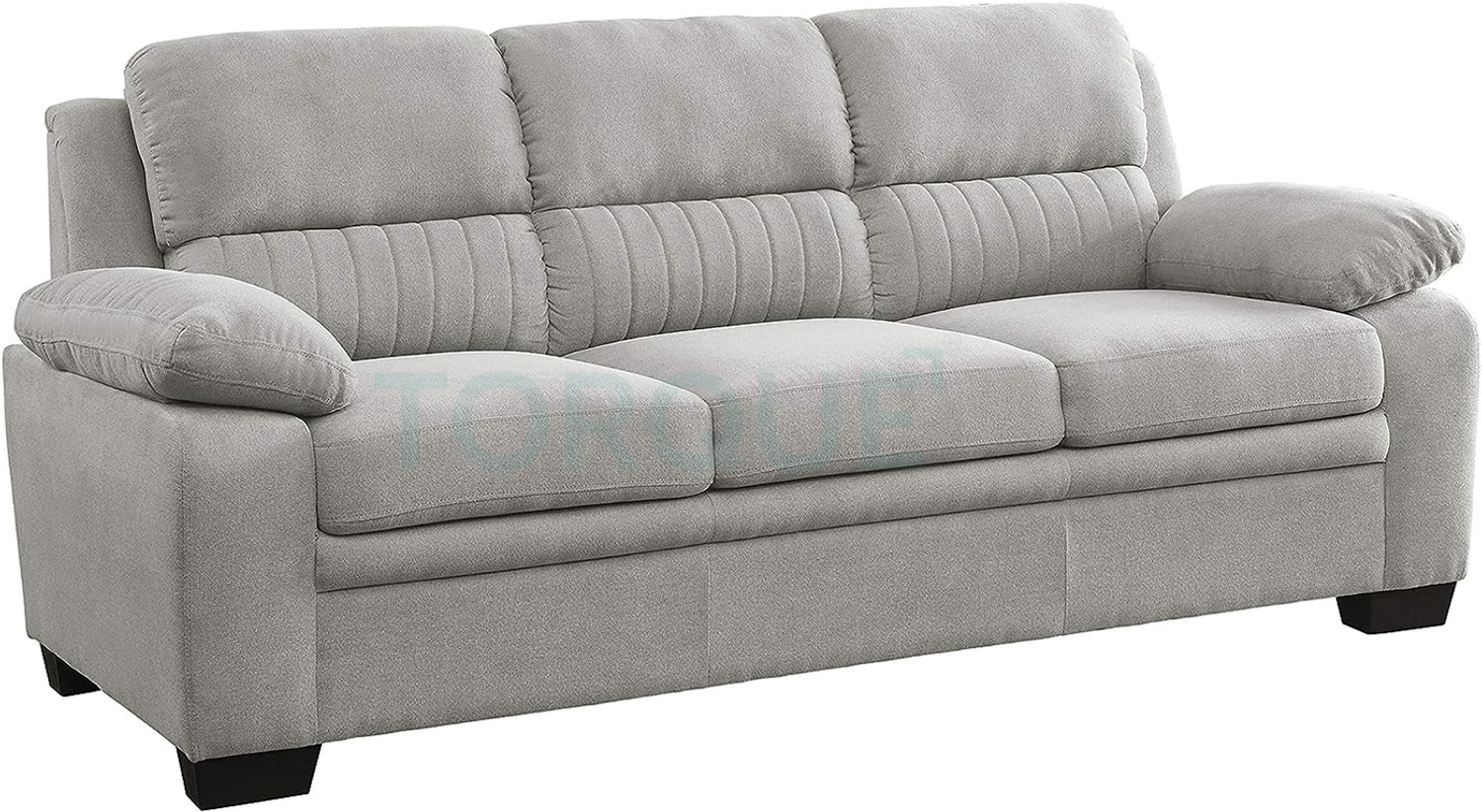 Image of Torque Jett 3 Seater Fabric Sofa For Living Room (Light Grey) Fabric 3 Seater Sofa