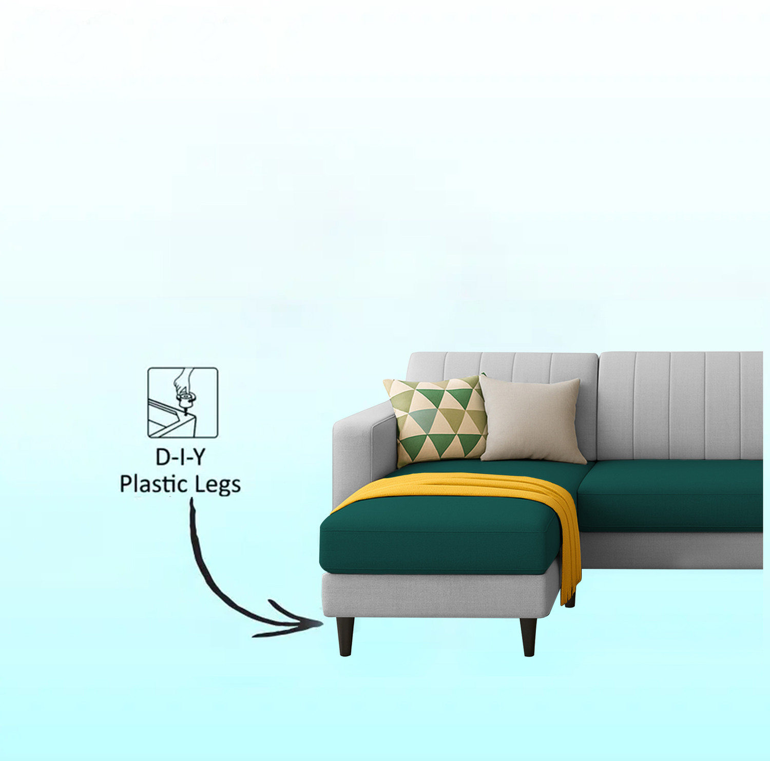 Image of Casaliving Moris LHS Fabric 8 Seater Sofa
