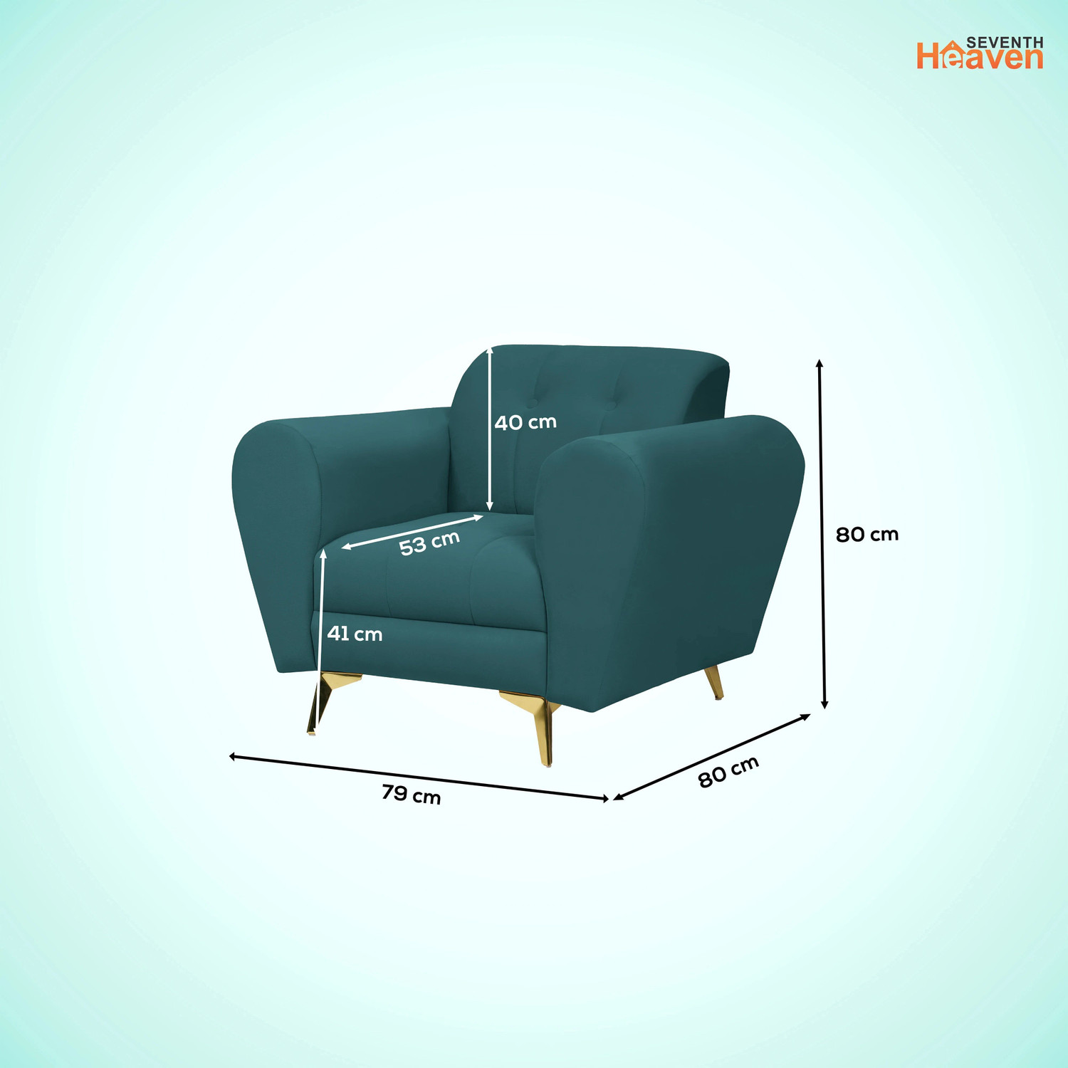 Image of Seventh Heaven Milan Icon 1 Seater Sofa, Extra Spacious, Plush Suede Fabric 1 Seater Sofa