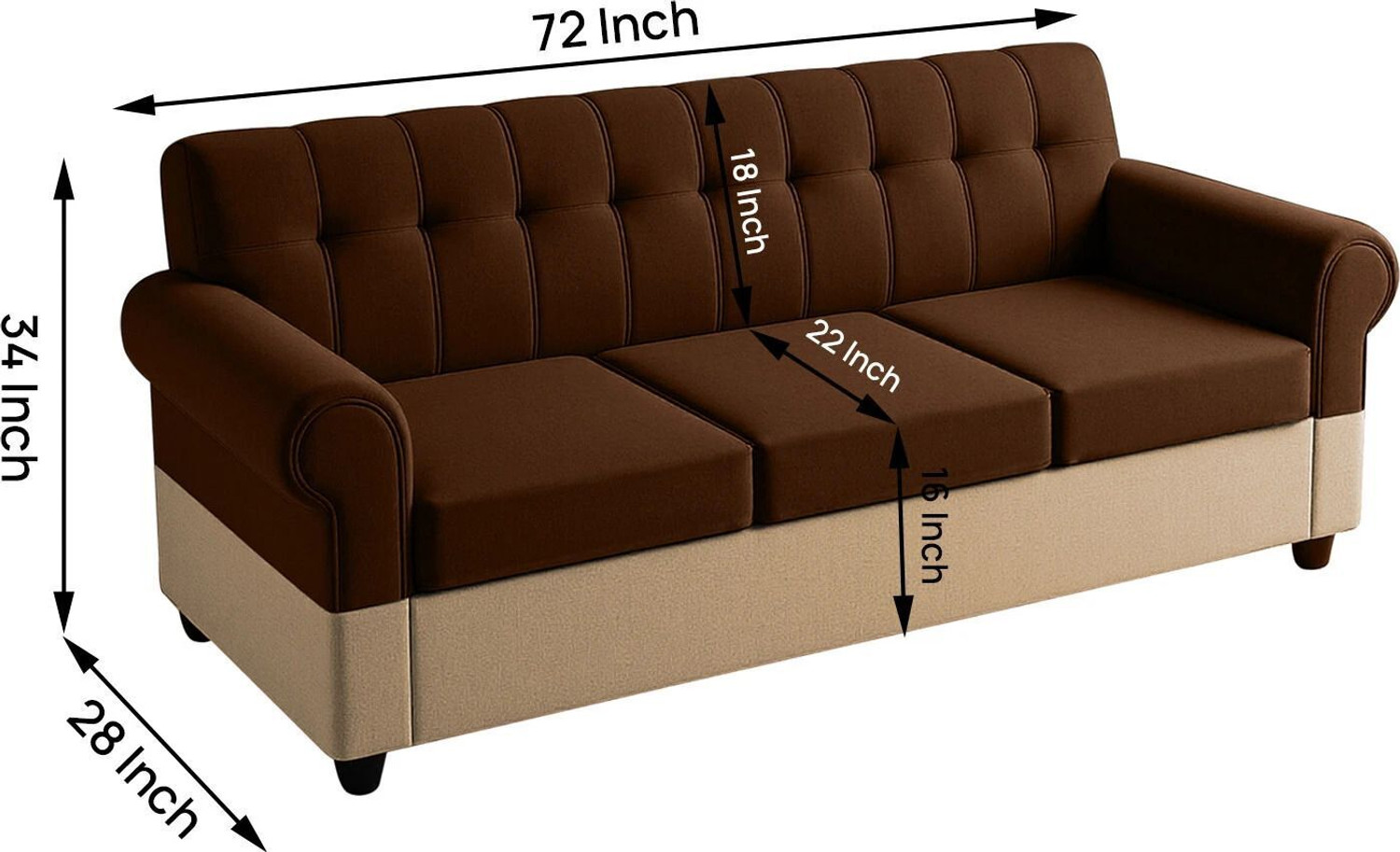 Image of Flipkart Perfect Homes Rapid Quality l Living room Sofa l Jute Fabric 3 Seater Sofa