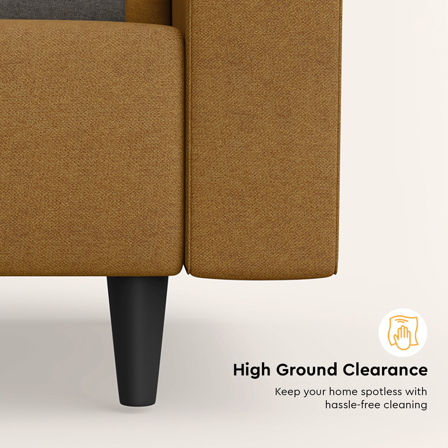 Image of Interio by Godrej Cresco Fabric 1 Seater Sofa