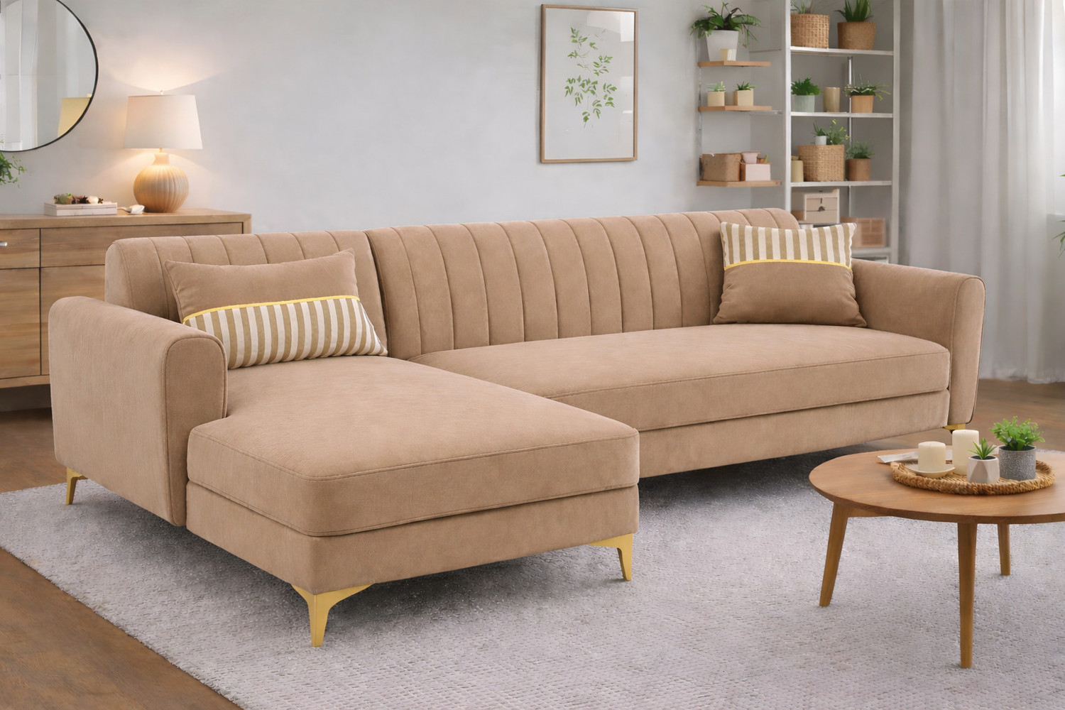 Image of ADORN INDIA Fabric 4 Seater Sofa