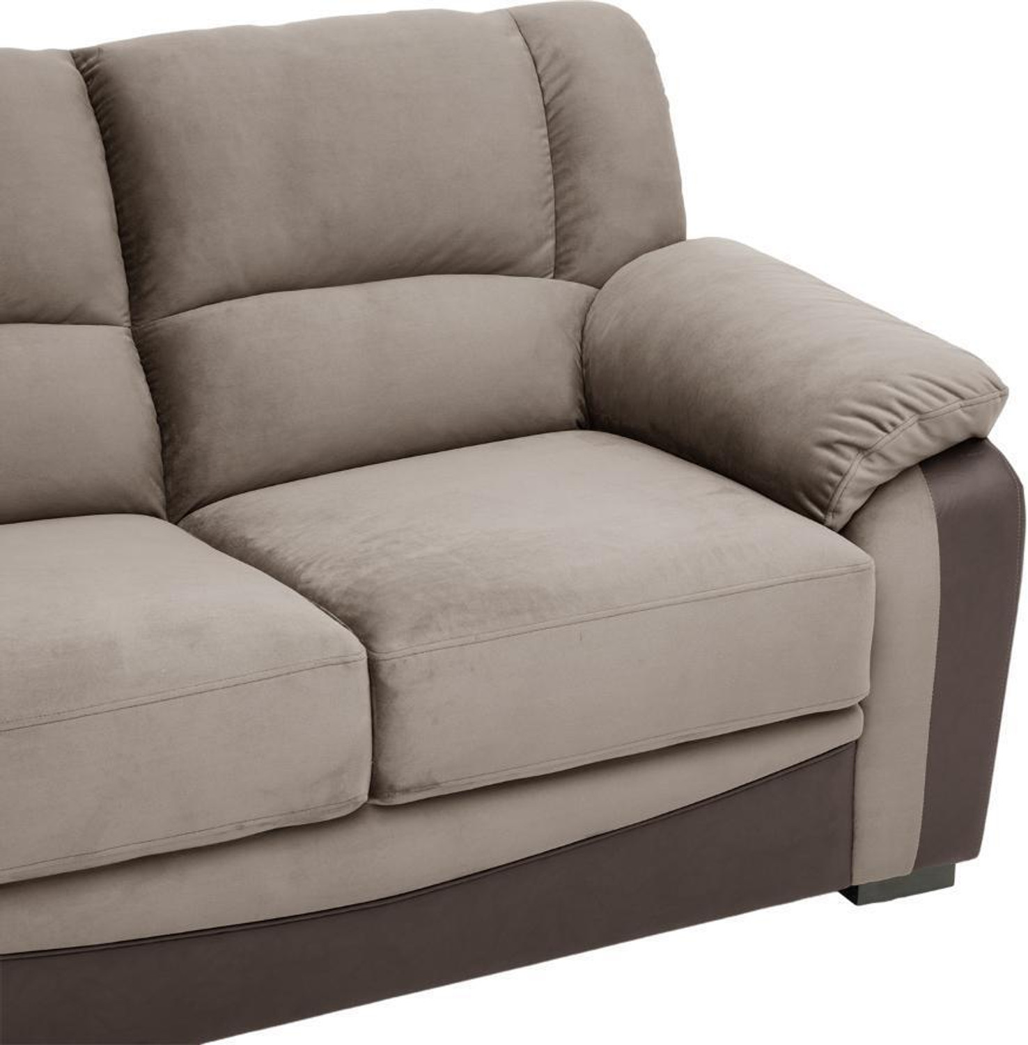 Image of Wakefit Lumara Leather 2 Seater Sofa (Finish Color - Stone and Dark Fantasy, Pre-assembled)