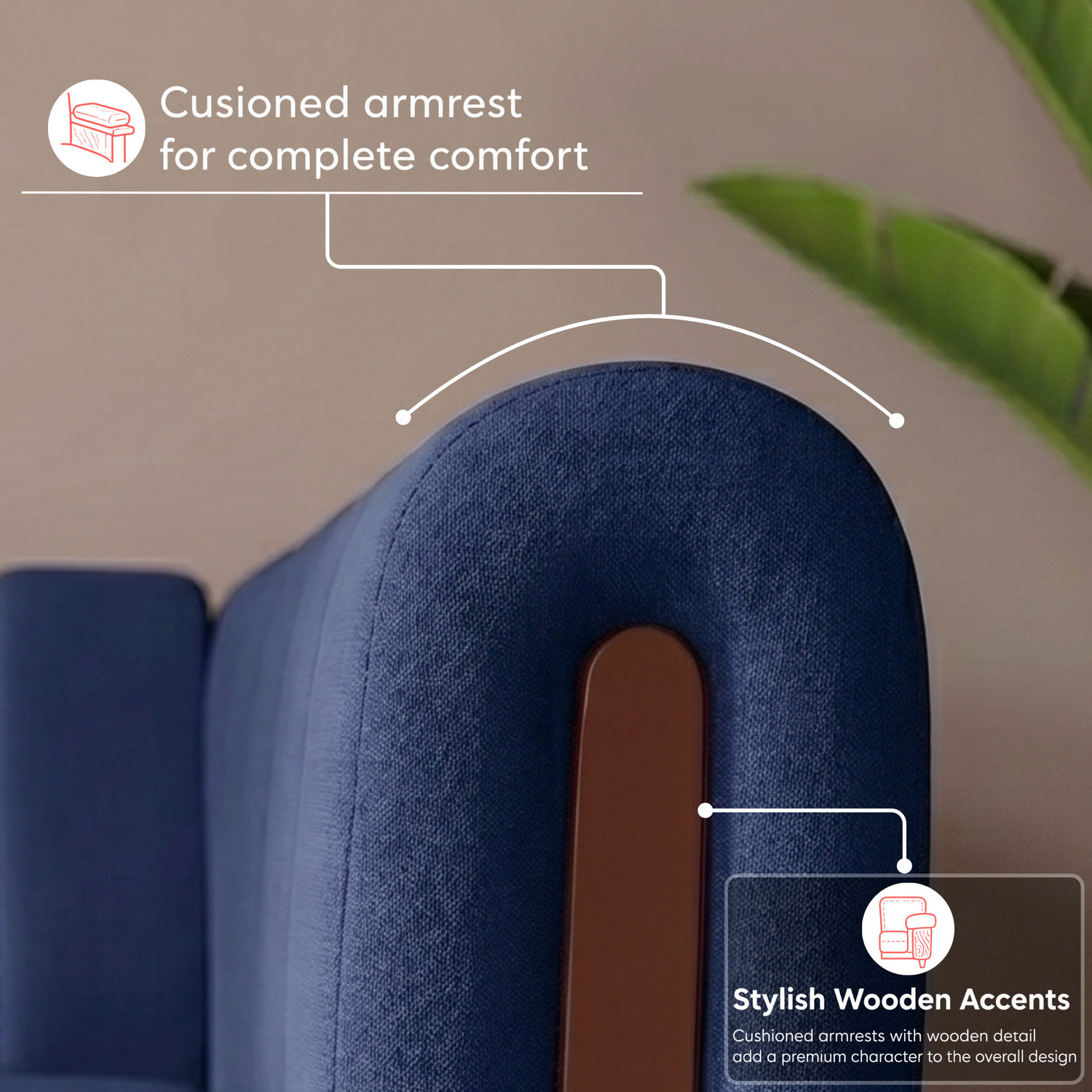 Image of Interio by Godrej Paramount L-Shaped Premium Quality Fabric 3 Seater Sofa