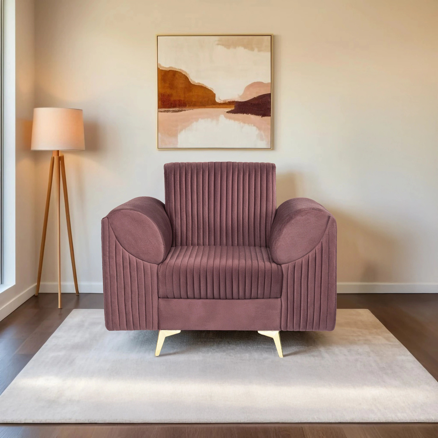 Image of Seventh Heaven Venice 1 Seater Sofa, Extra Spacious, Plush Suede Fabric: 1 Year Warranty Fabric 1 Seater Sofa