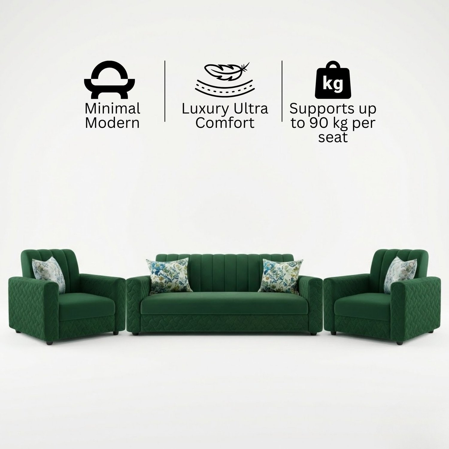 Image of WAKESURE Fabric 5 Seater Sofa