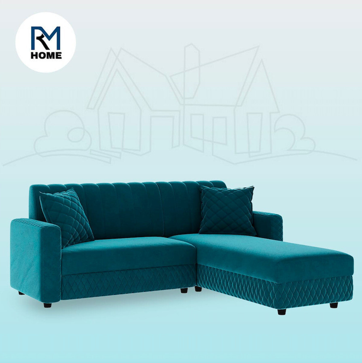 Image of RM HOME Oliver RHS Fabric 5 Seater Sofa