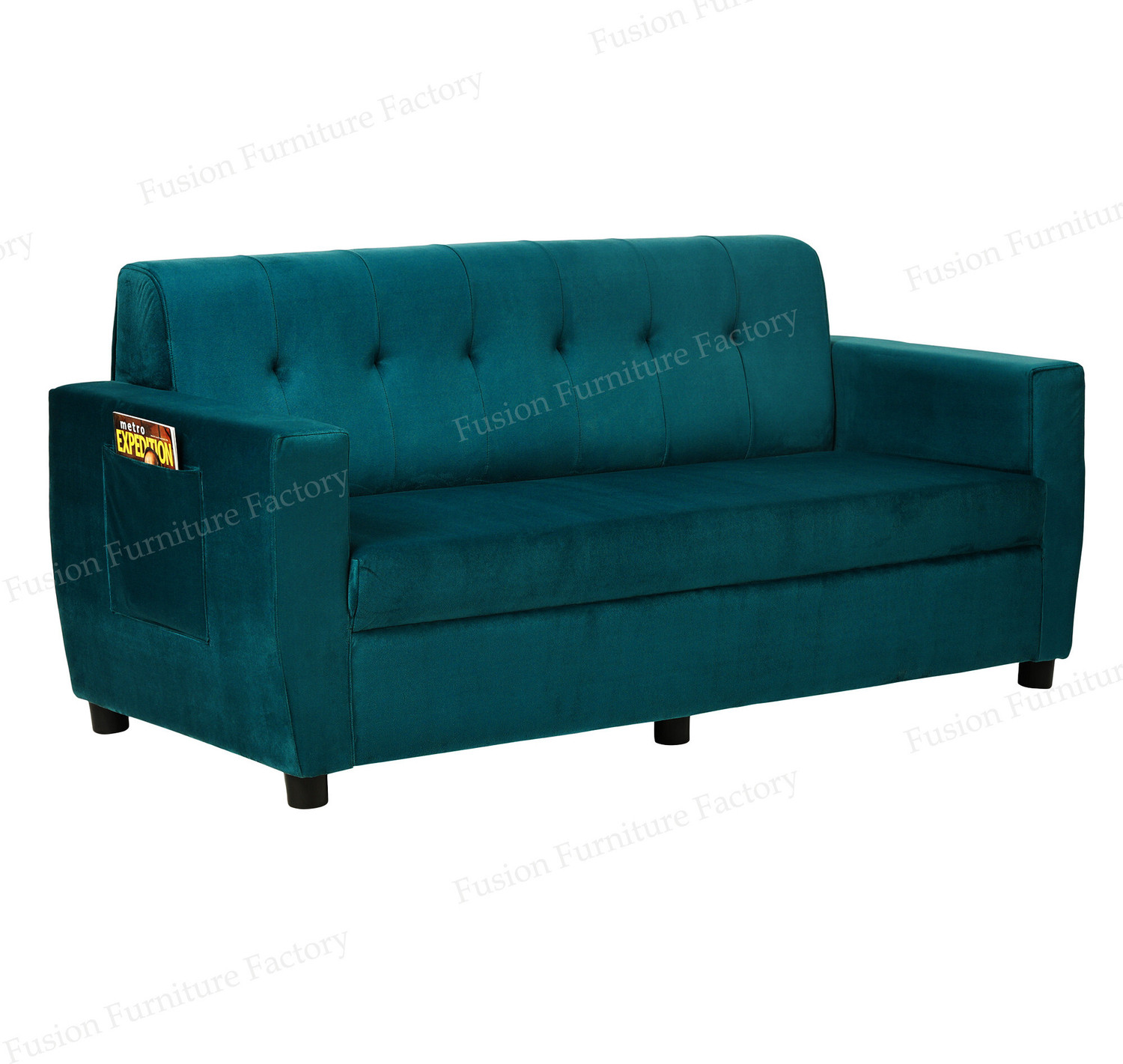 Image of Fusion Furniture Factory Gloster Green Fabric 5 Seater Sofa (Finish Color - Green, DIY(Do-It-Yourself))