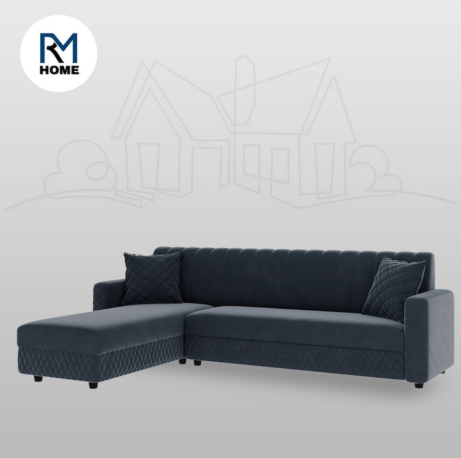Image of RM HOME Oliver LHS Fabric 6 Seater Sofa