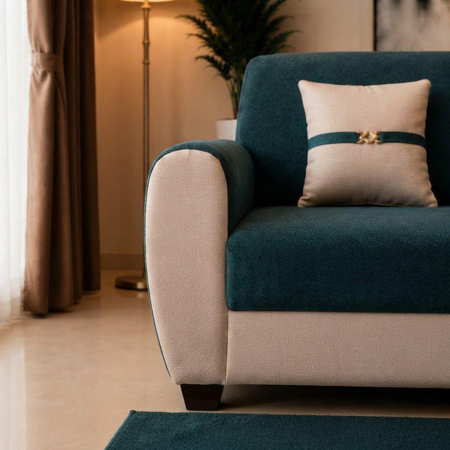 Image of Flipkart Perfect Homes Cozy Comfort Fabric 3 Seater Sofa