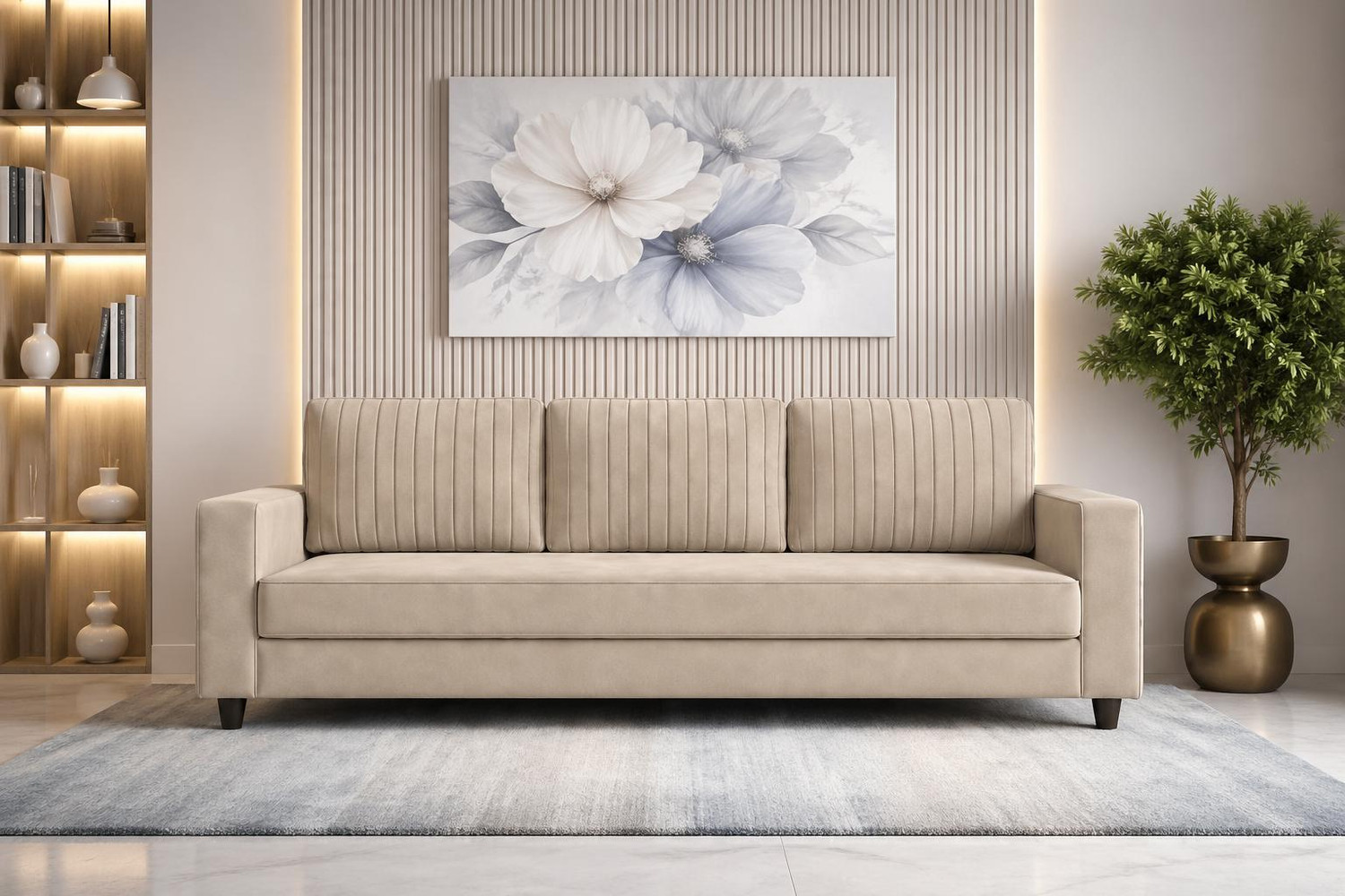 Image of Flipkart Perfect Homes Noha Fabric 3 Seater Sofa