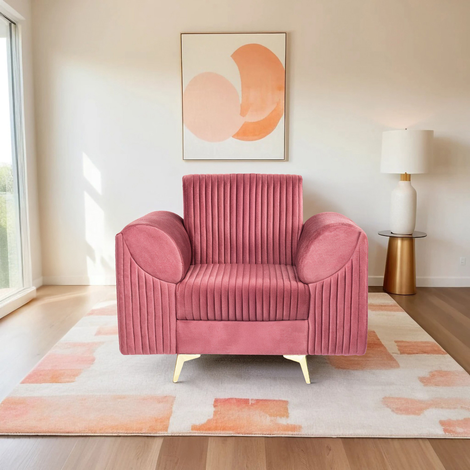 Image of Seventh Heaven Venice 1 Seater Sofa, Extra Spacious, Plush Suede Fabric: 2 Year Warranty Fabric 1 Seater Sofa