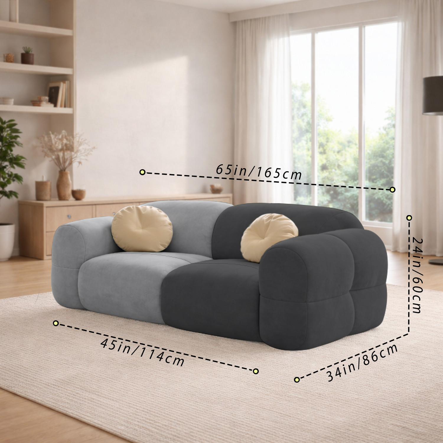 Image of Casaliving Vetras3+2 Fabric 5 Seater Sofa