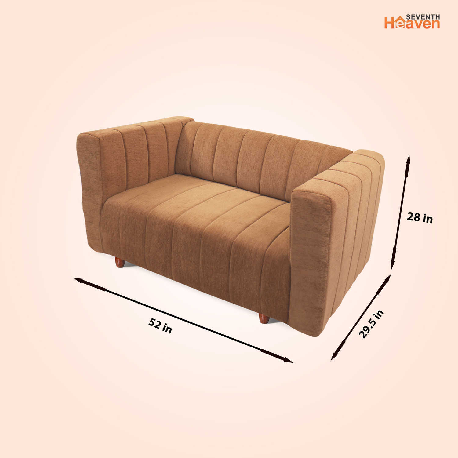 Image of Seventh Heaven Tokyo 2 Seater Sofa, Extra Spacious, Chenille Molfino Fabric: 1 Year Warranty Fabric 2 Seater Sofa