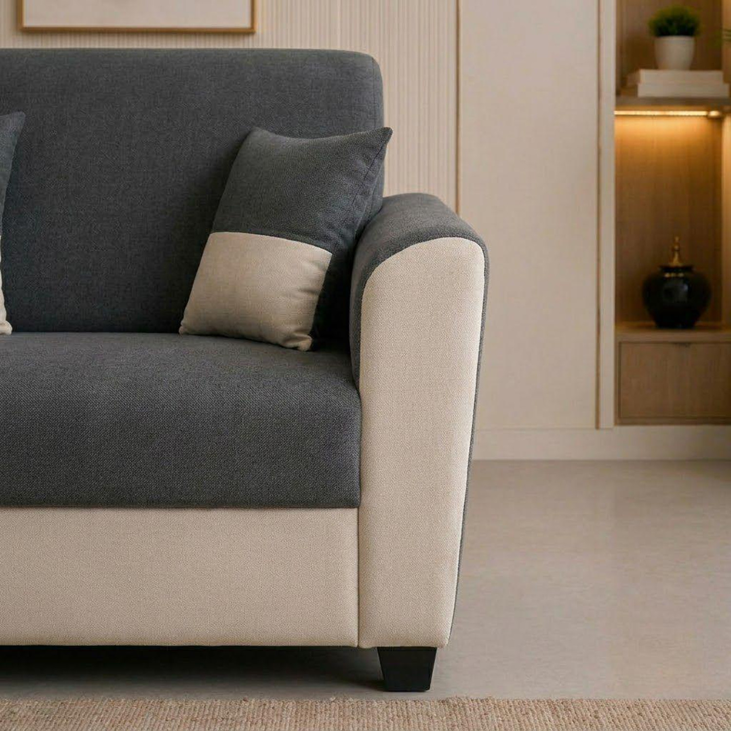 Image of Flipkart Perfect Homes Century Velvet Fabric 3 + 1 + 1 Sofa Set