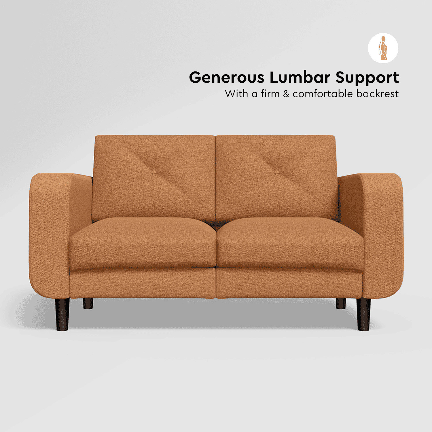 Image of Interio by Godrej Zompy Advance Fabric 2 Seater Sofa