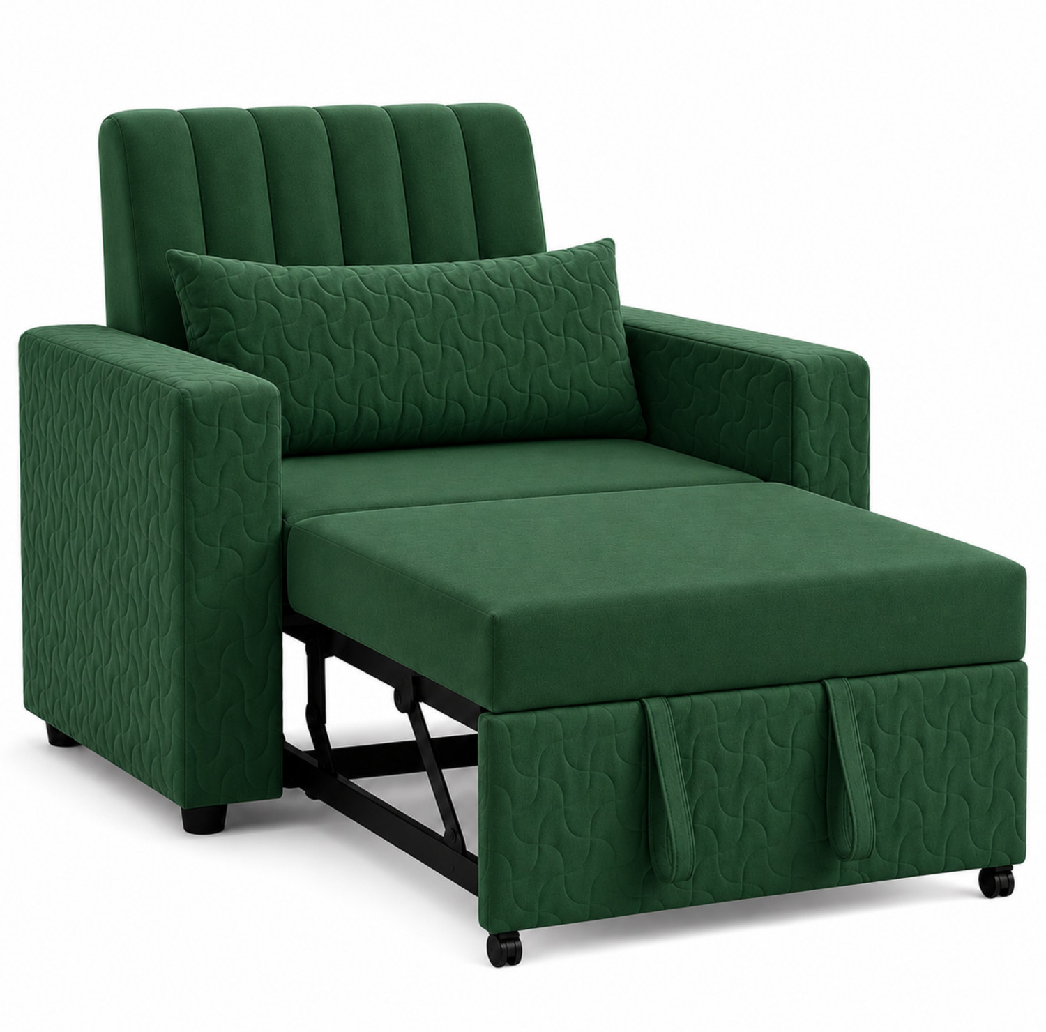 Image of WAKESURE Premium Quality Velvet Fabric 1 Seater Sofa