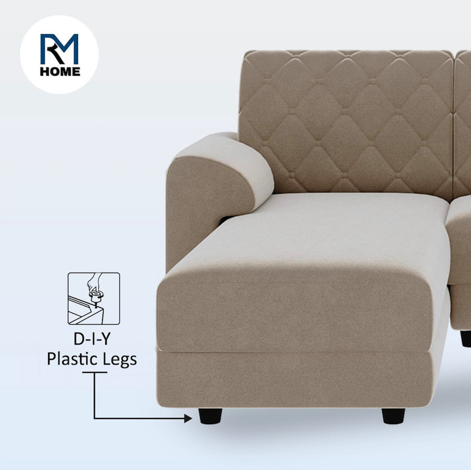Image of RM HOME Murphy LHS Fabric 6 Seater Sofa