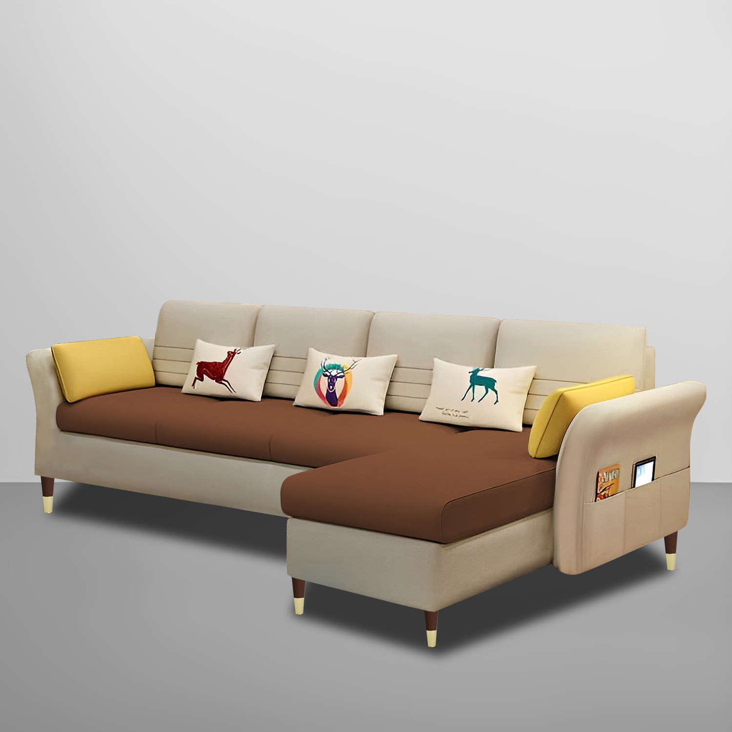Image of Casaliving Asser Fabric 6 Seater Sofa