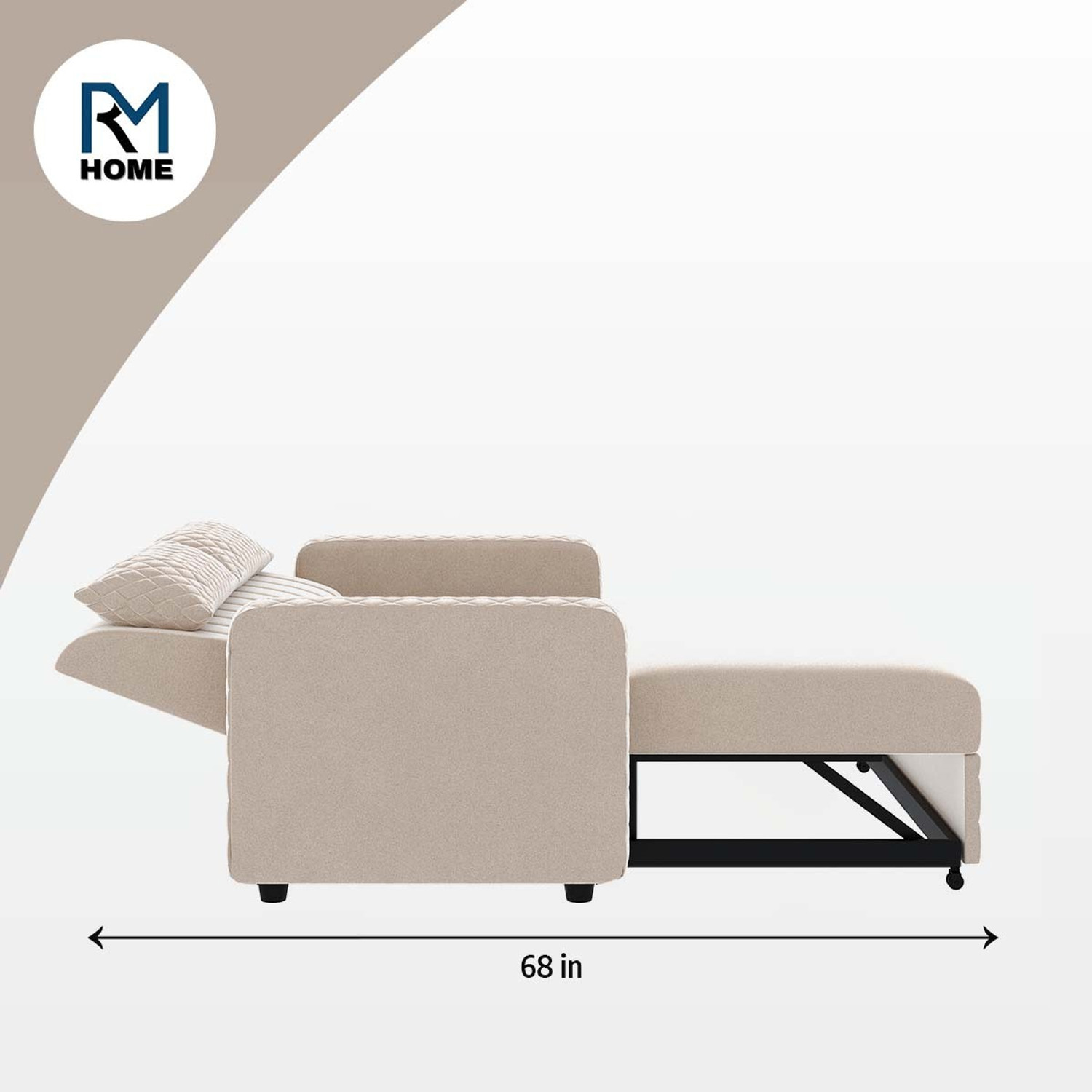 Image of RM HOME Oliver Cumbed Fabric 1 Seater Sofa