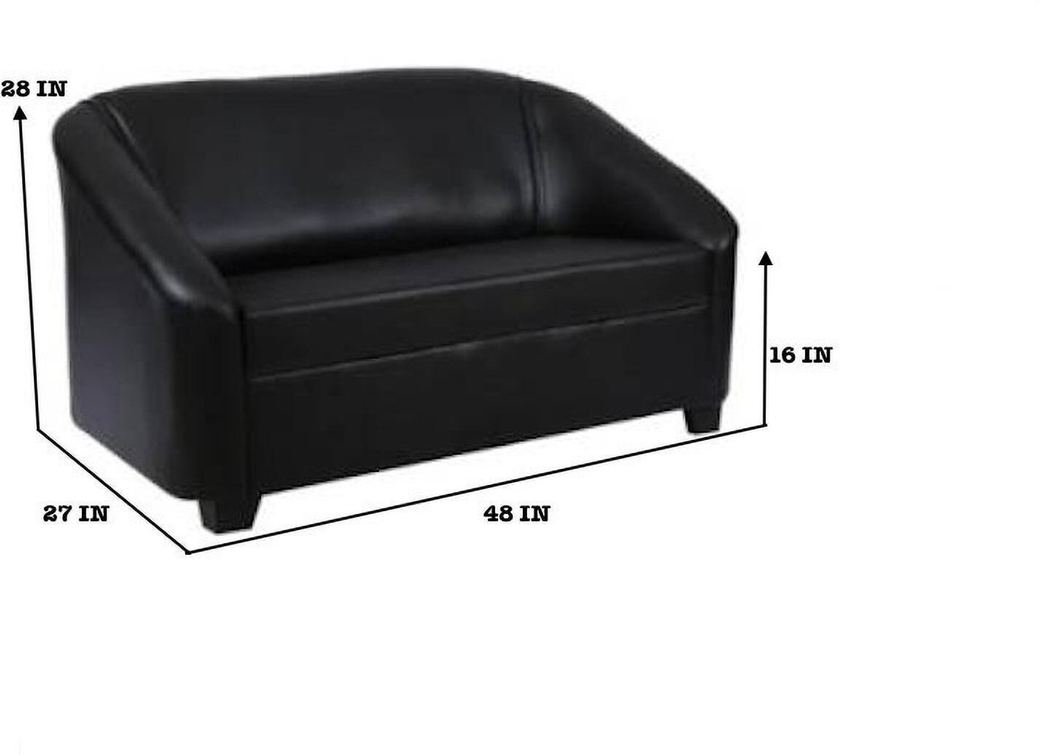 Image of RM HOME Leatherette 2 Seater Sofa